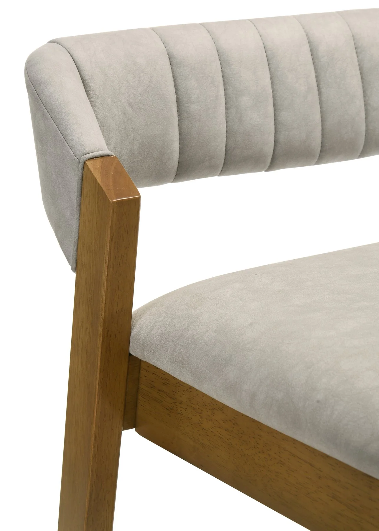 Landyn 26 in. Amber Glow Counter Height Rubberwood Barstool with Grey Fabric Seat - Image 6
