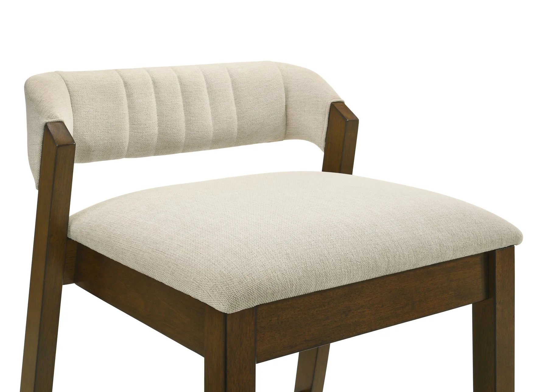 Landyn 26 in. Sepia Brown Counter Height Rubberwood Barstool with Ecru Fabric Seat - Image 5