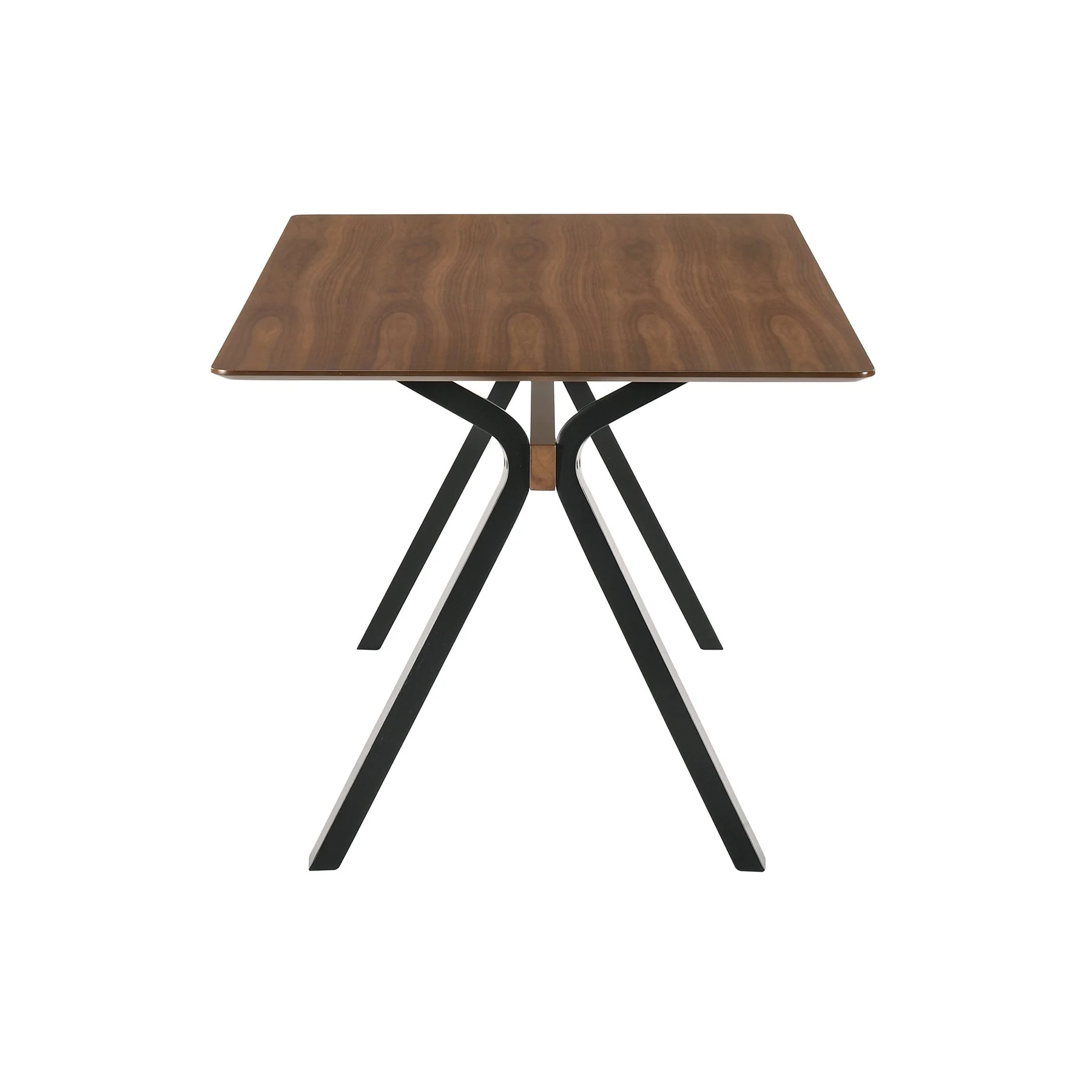Laredo 63" Mid-Century Modern Walnut Wood Dining Table with Black Legs - Image 3