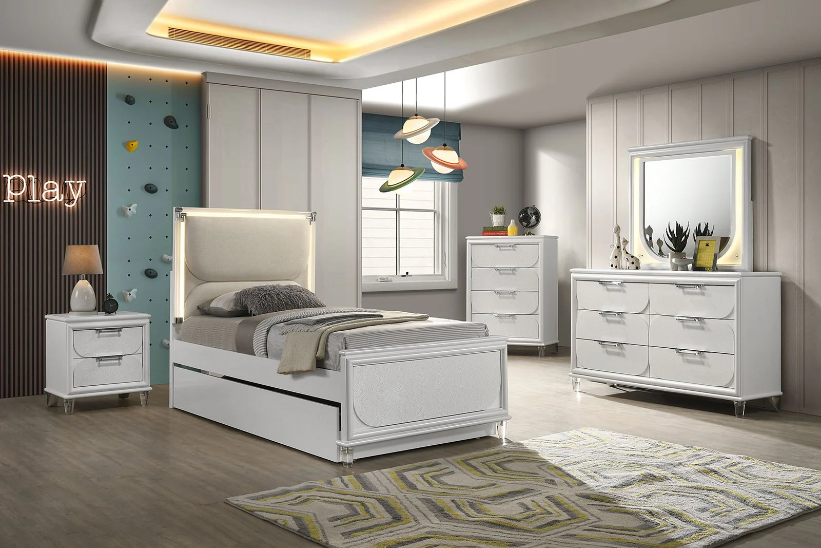 Lareina 4 Pc. Full Bedroom Set, Pearl White - Image 3