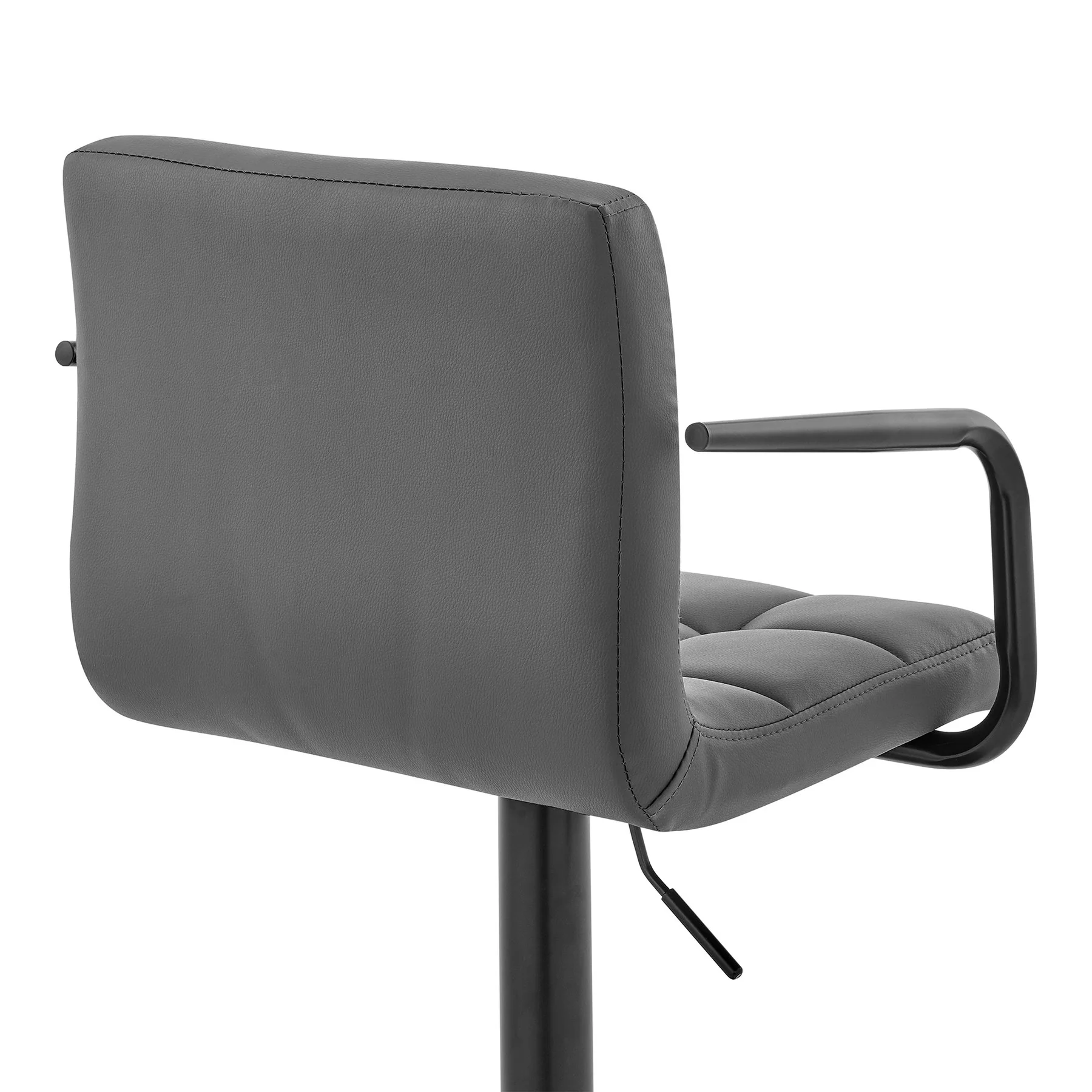 Laurant Adjustable Height Gray Faux Leather Swivel Bar Stool - Image 7