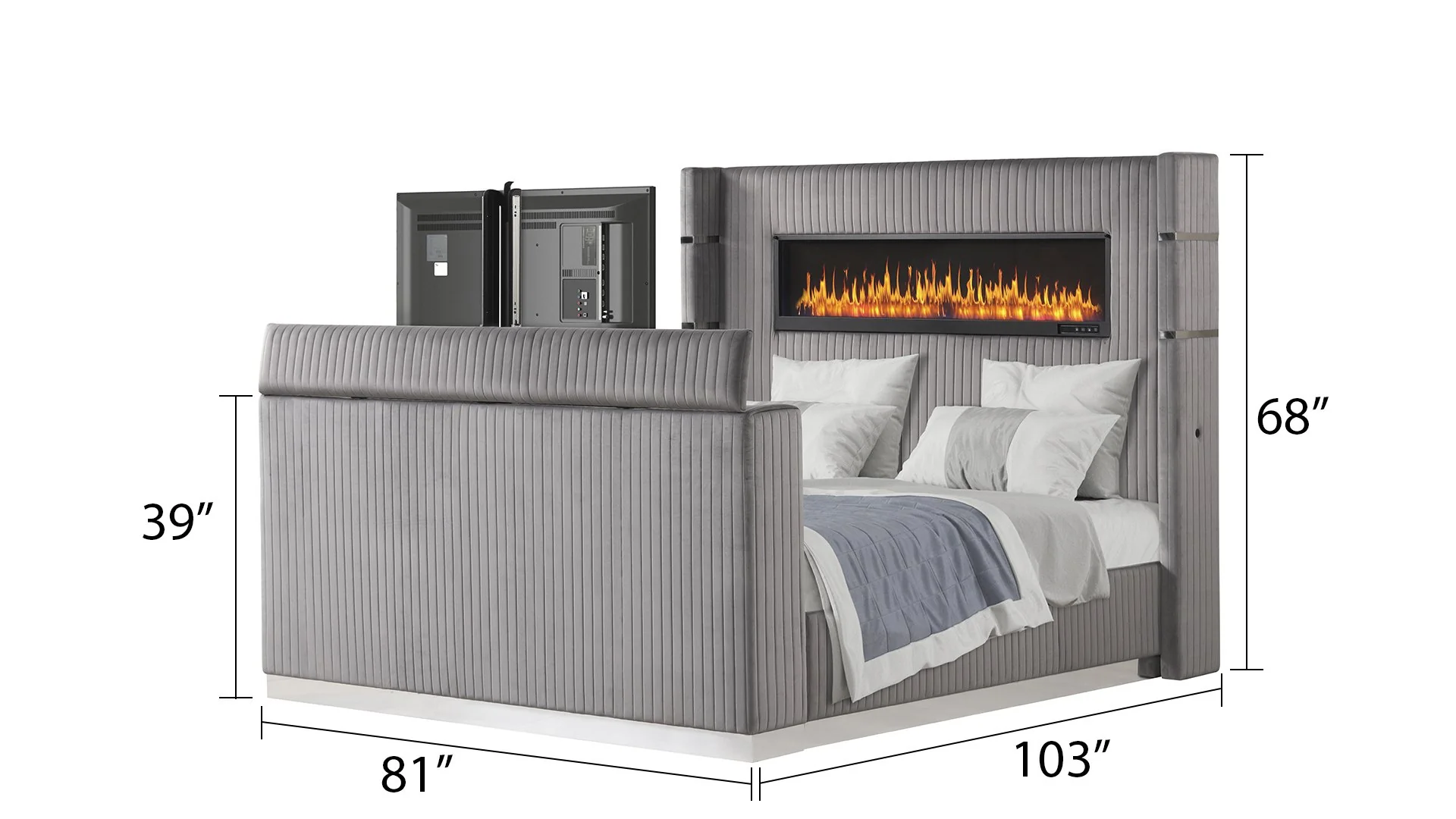 Lavish King 4PC Bedroom Set Gray - Image 5