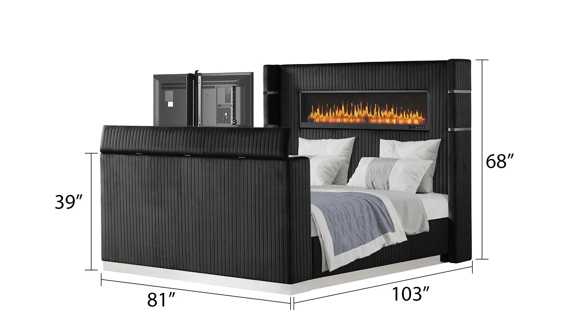 Lavish King 5PC Bedroom Set Black - Image 5