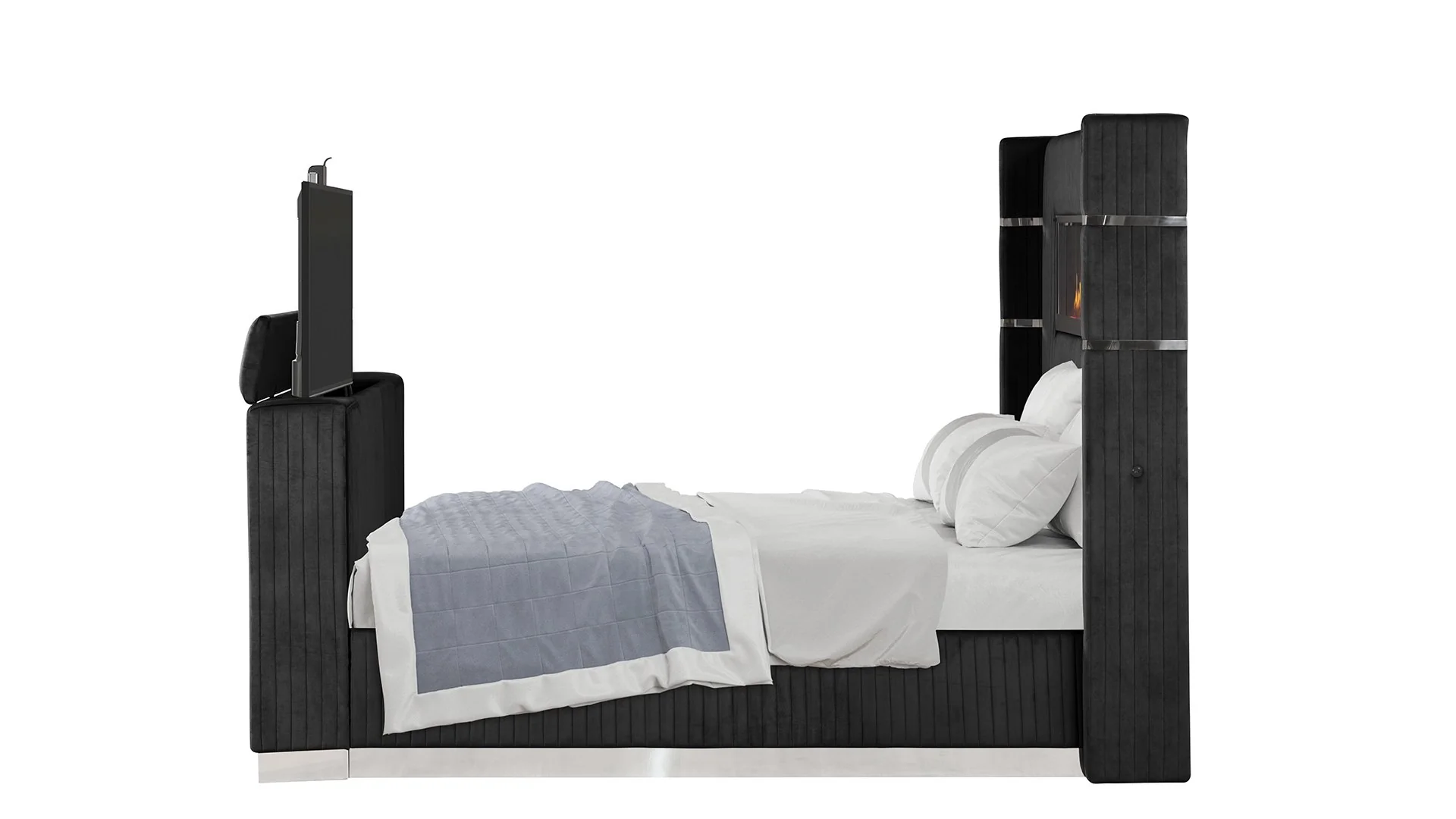 Lavish Queen 5PC Bedroom Set Black - Image 4