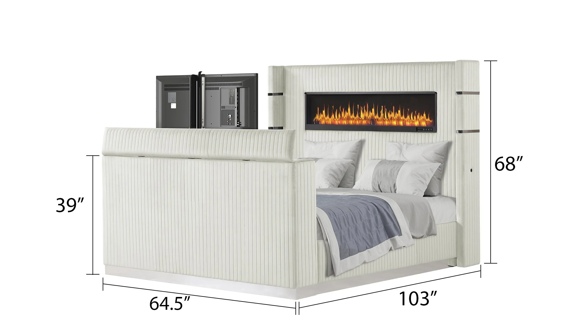 Lavish Queen Bed Beige - Image 4