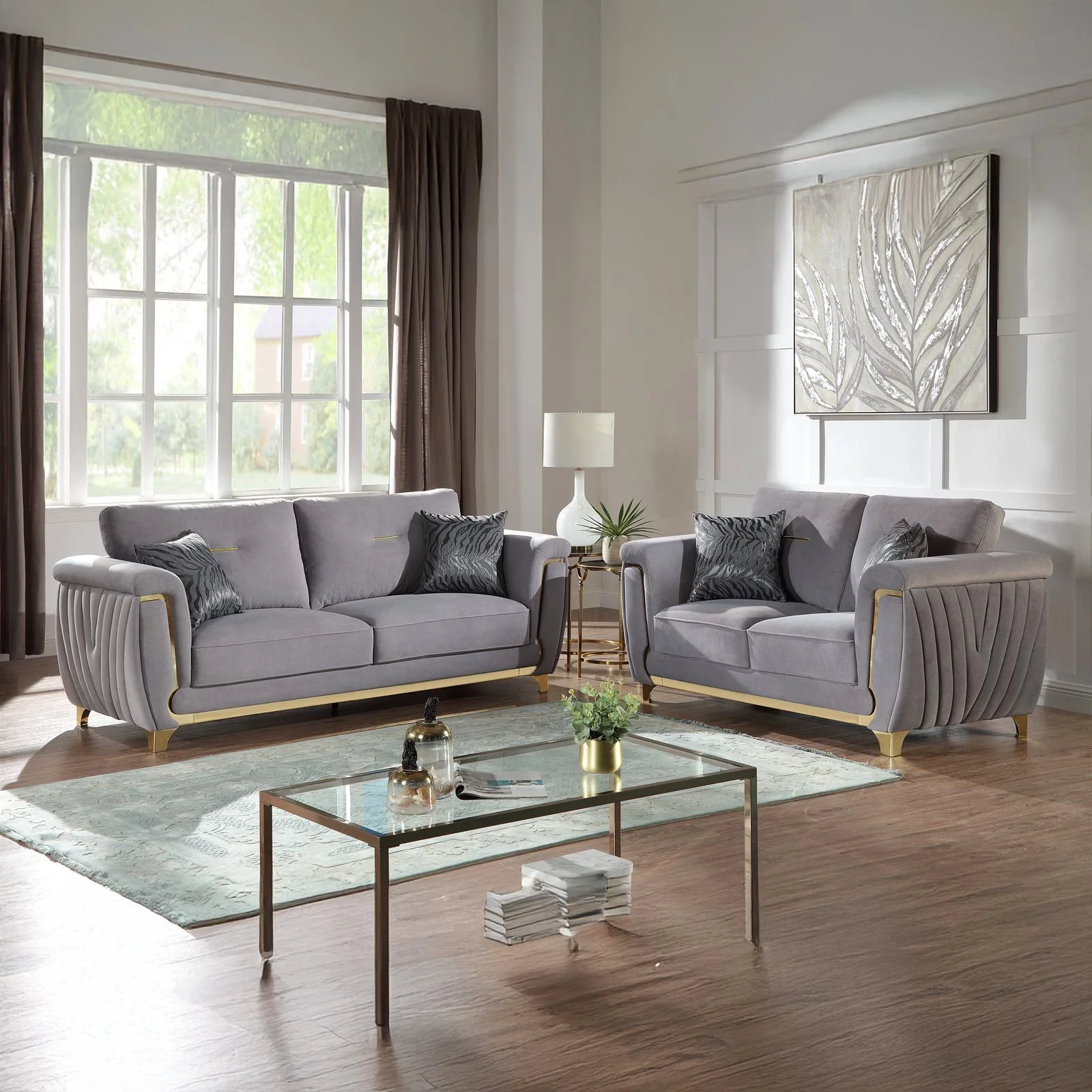 Leena 2PC Living Room Set Gray - Image 10