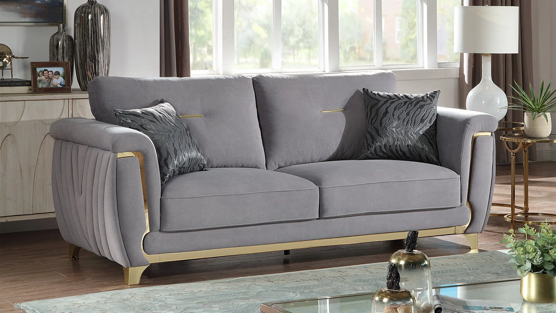 Leena 2PC Living Room Set Gray - Image 2