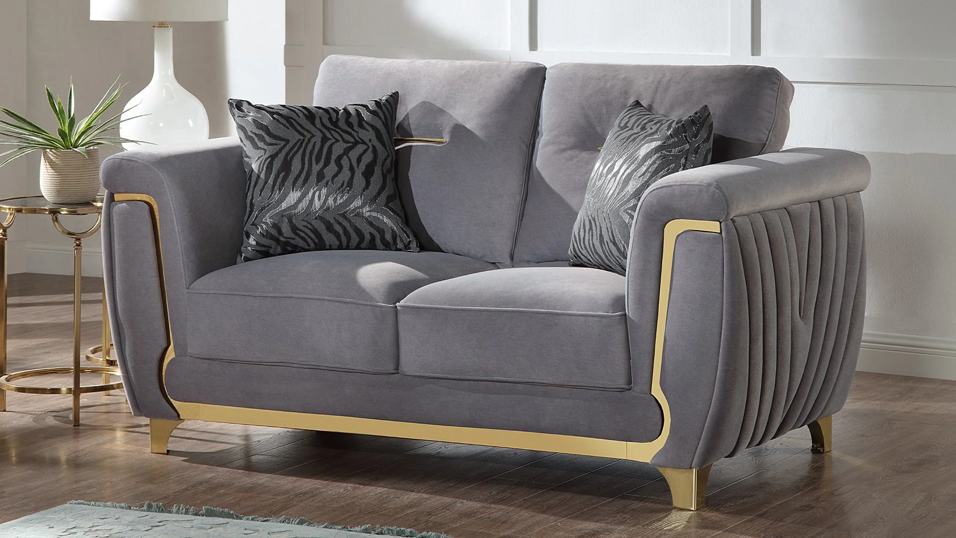 Leena 2PC Living Room Set Gray - Image 6