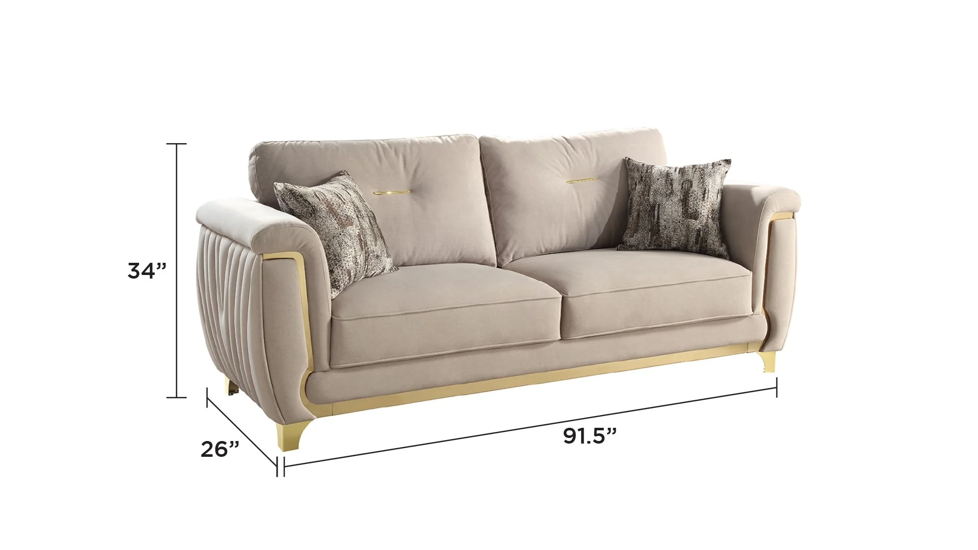 Leena Loveseat Beige - Image 5