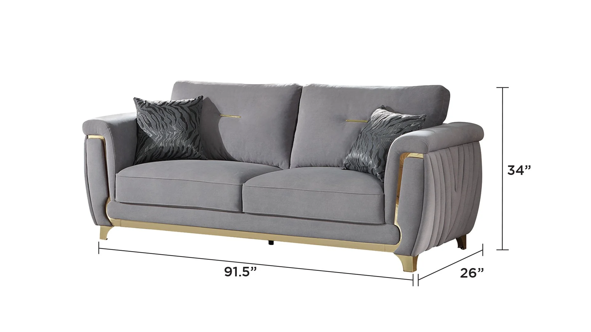 Leena Sofa Gray - Image 5