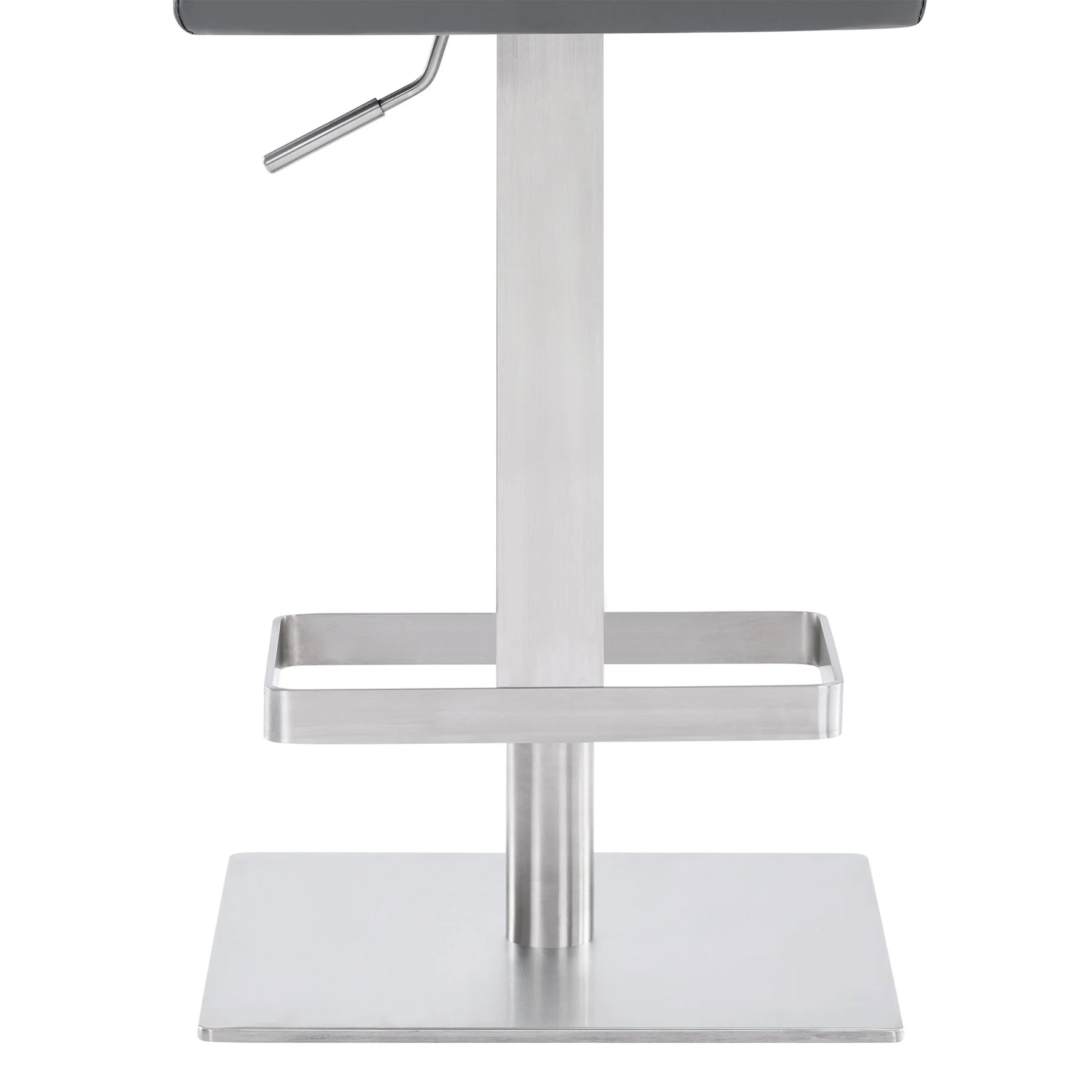 Legacy Adjustable Height Swivel Gray Faux Leather and Brushed Stainless Steel Bar Stool - Image 6
