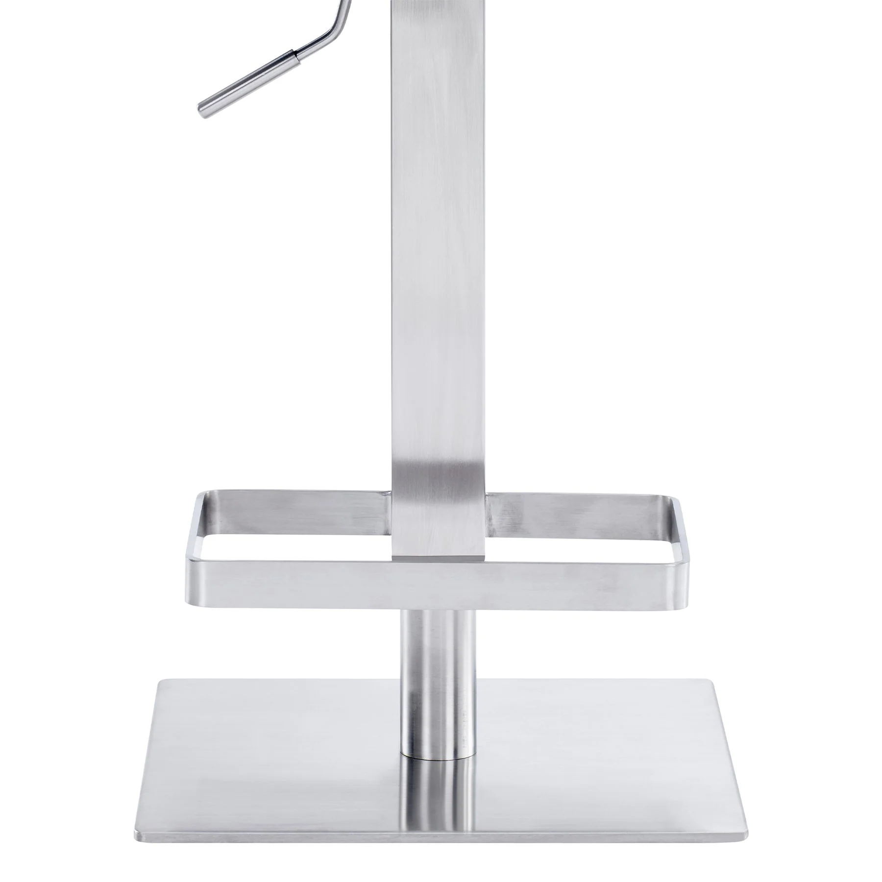 Legacy Adjustable Height Swivel Off-White Faux Leather and Brushed Stainless Steel Bar Stool - Image 6