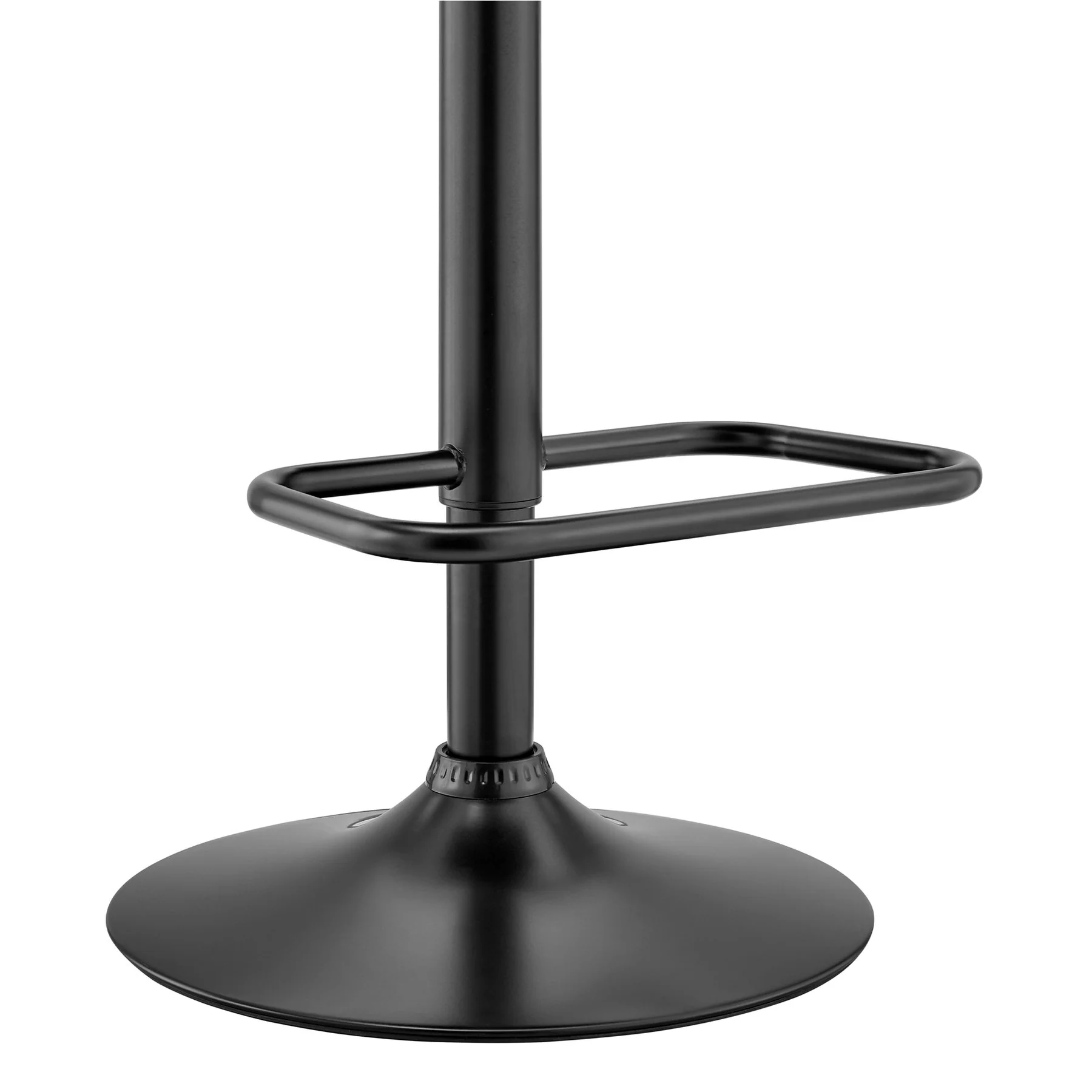 Leland Adjustable Gray Faux Leather and Black Finish Bar Stool - Image 8