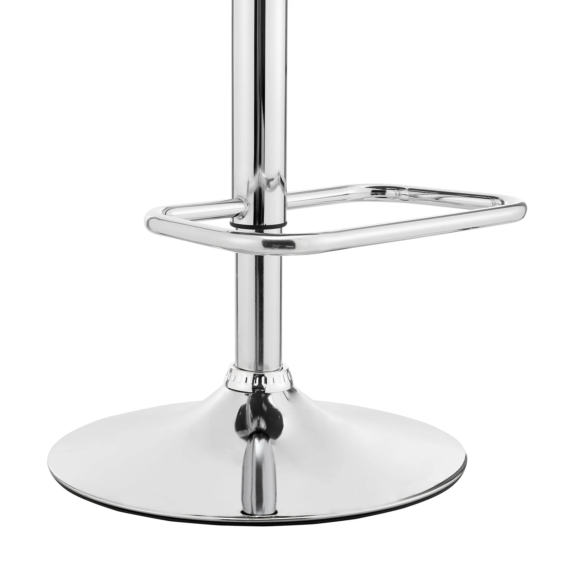 Leland Adjustable Gray Faux Leather and Chrome Finish Bar Stool - Image 8