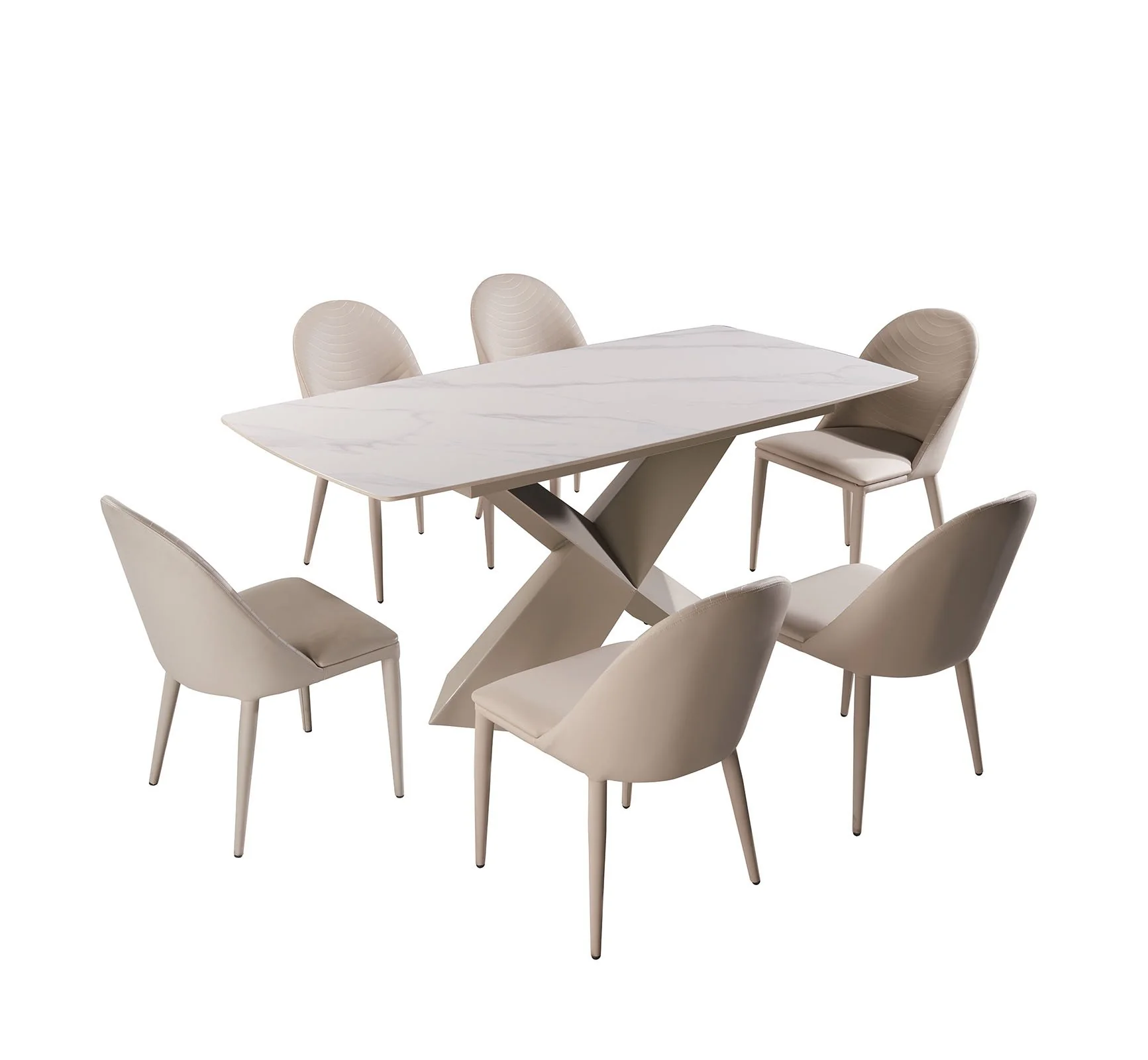Lenvik Dining Table, Brown/White - Image 3