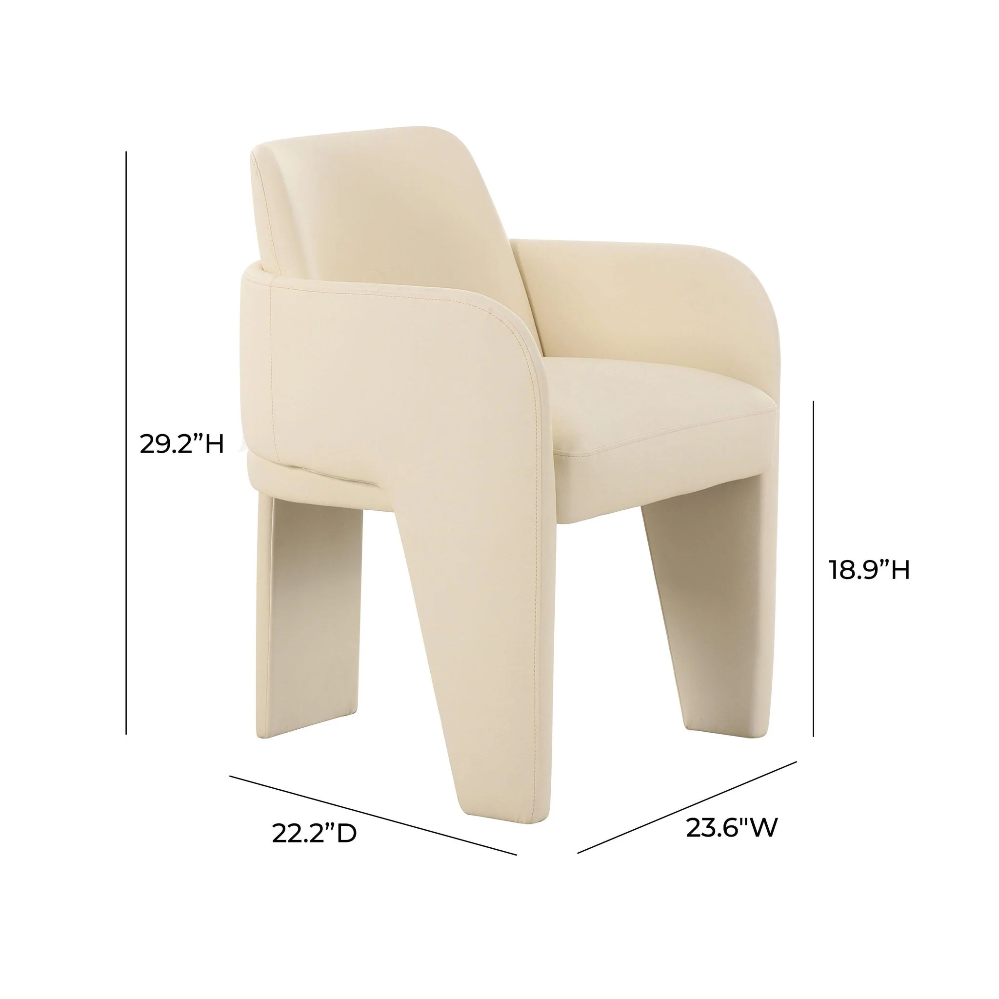 Leo Cream Performance Vegan Leather Dining Chair - Image 6