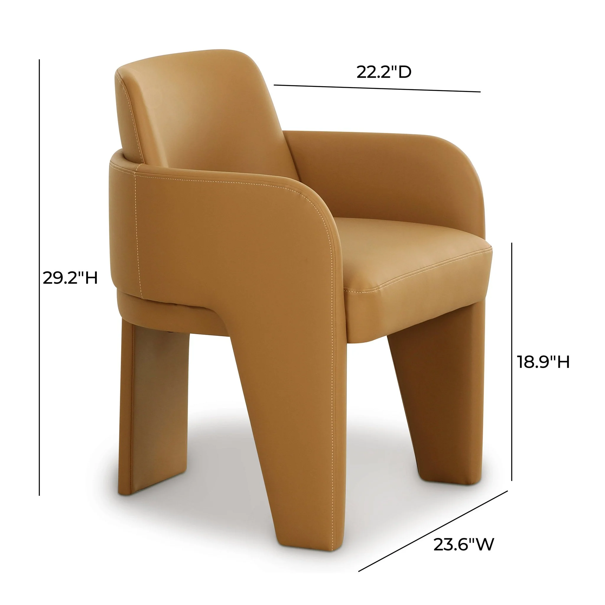 Leo Tan Performance Vegan Leather Dining Chair - Image 6