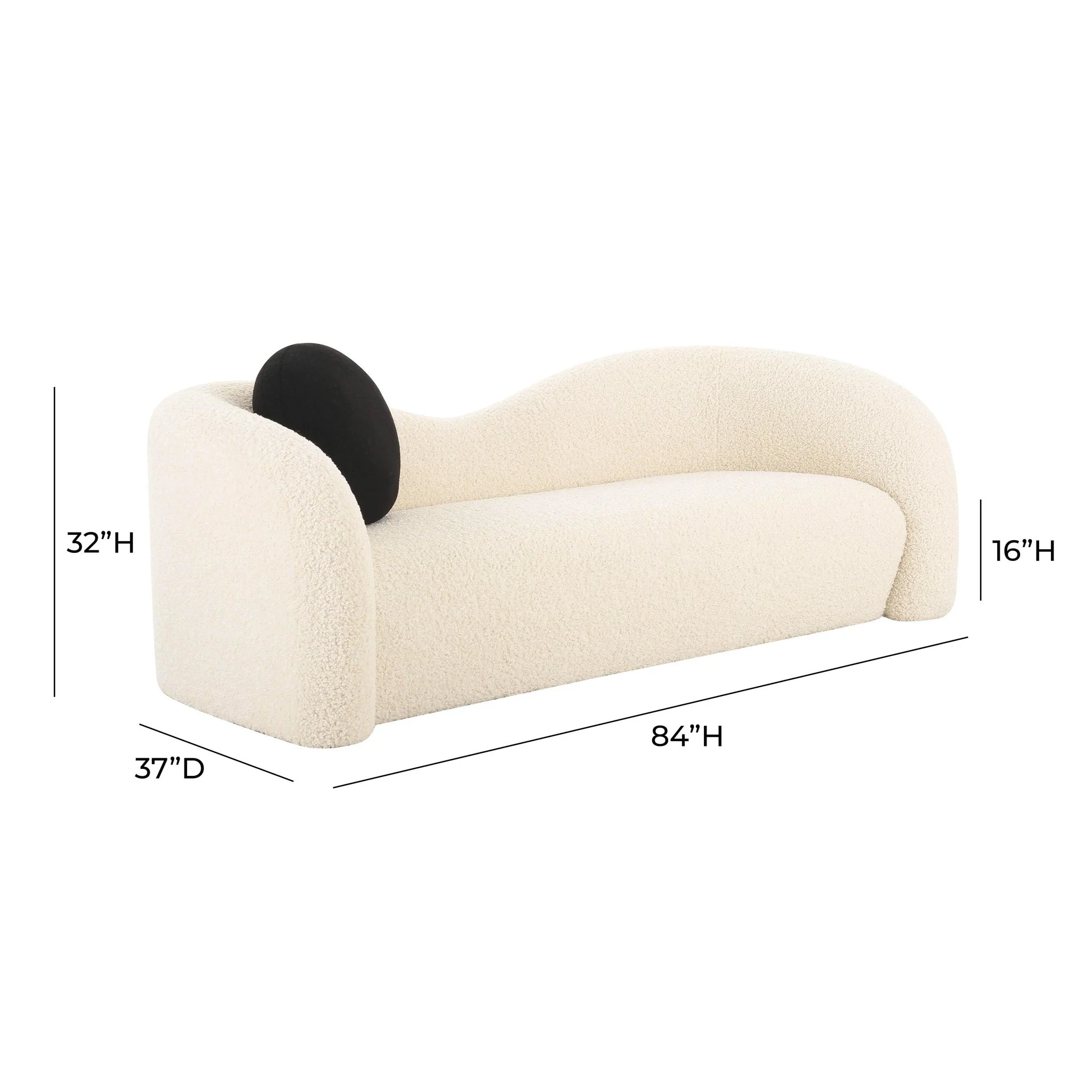 Leonie Beige Faux Shearling 84 inch Sofa - Image 7