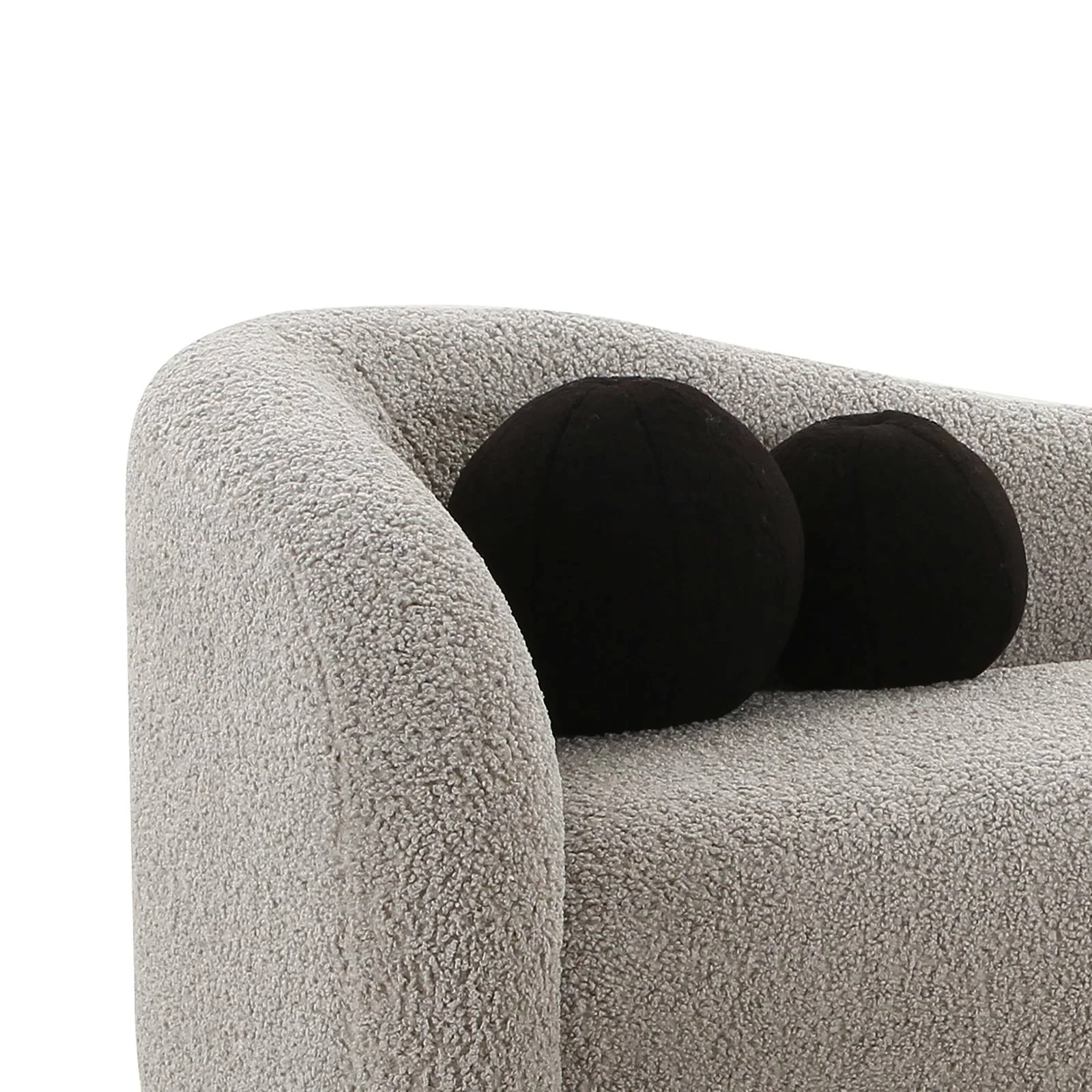Leonie Grey Faux Shearling Sofa - Image 4