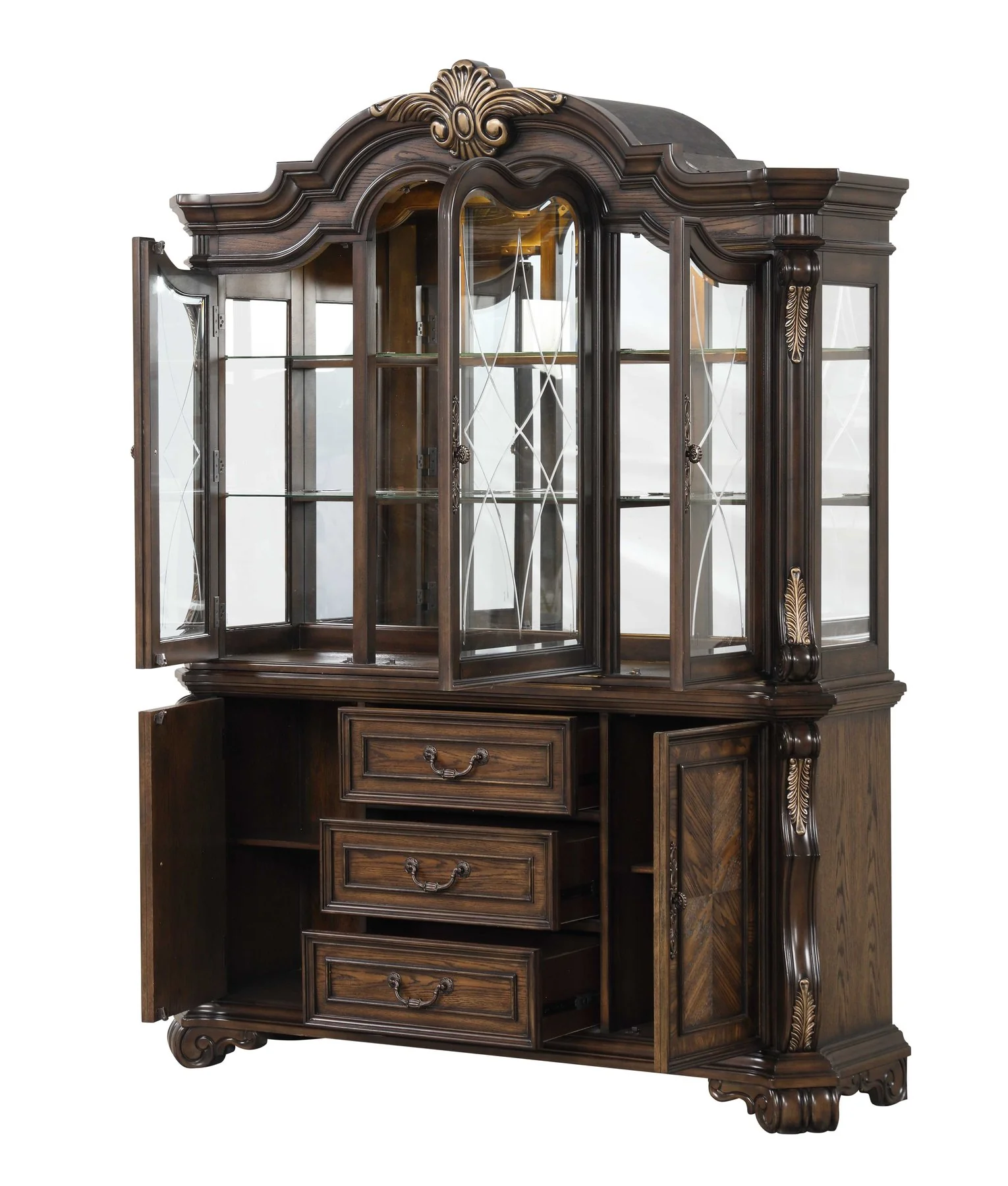 Leovanni Hutch And Buffet, Dark Brown - Image 4