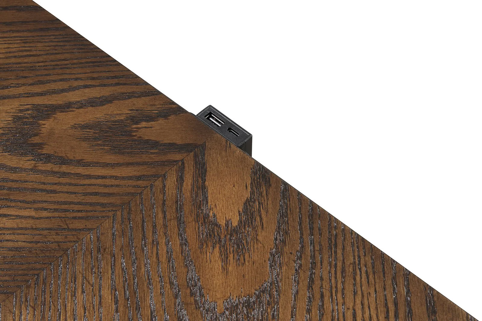 Leovanni Nightstand W/ USB A-C, Dark Brown - Image 7