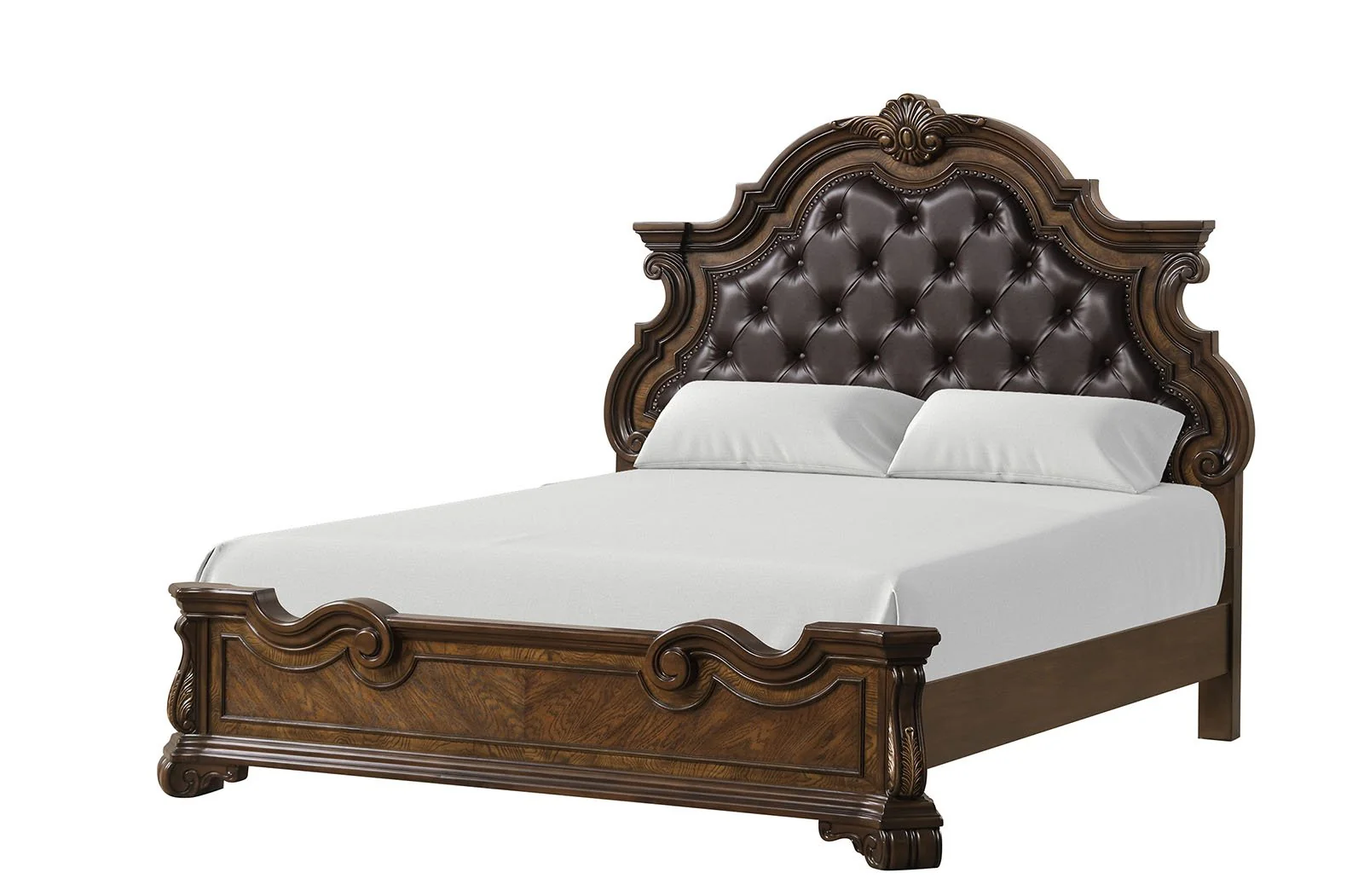 Leovanni Queen Uph Bed, Dark Brown - Image 3