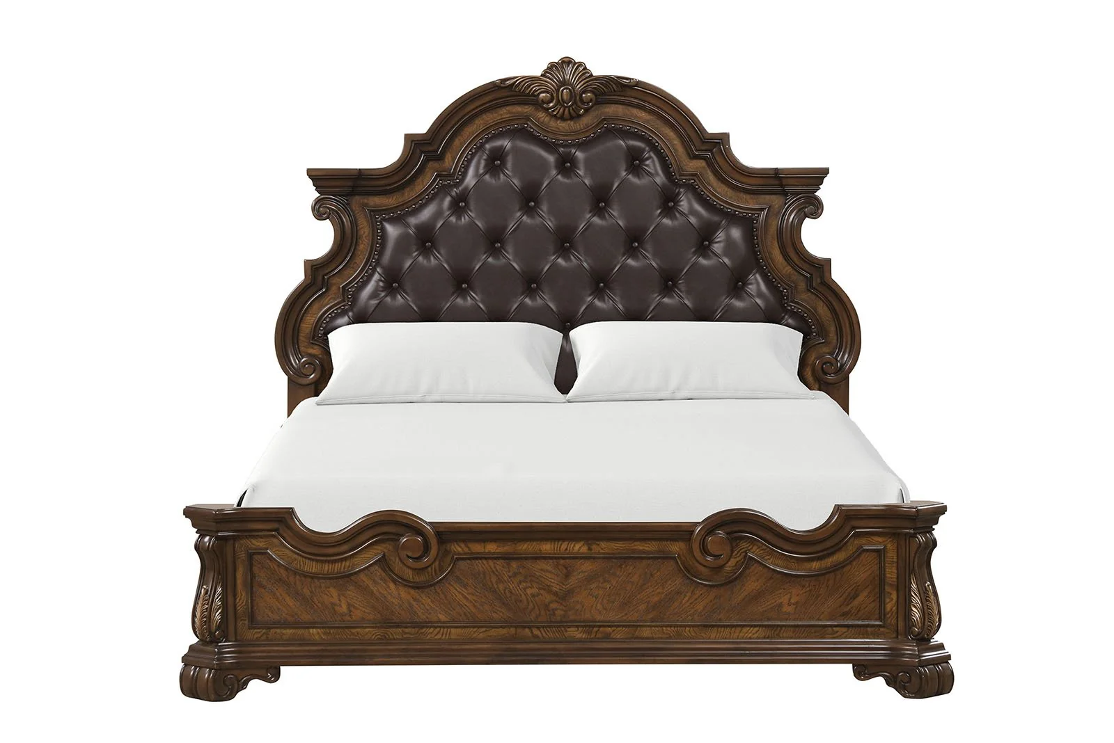 Leovanni Queen Uph Bed, Dark Brown - Image 4