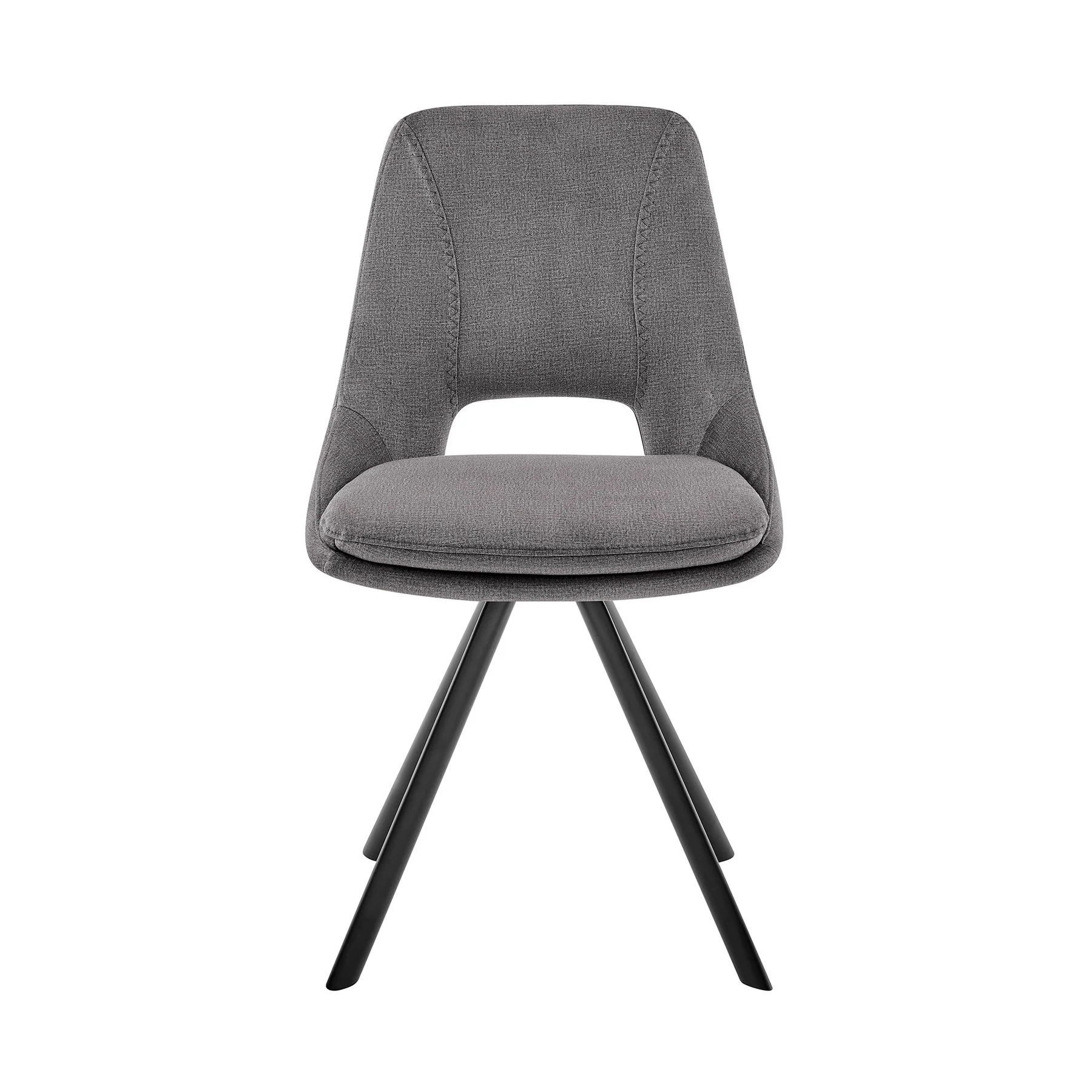 Lexi Dining room Accent Chair in Gray Velvet and Black Finish - Set of 2 - Image 2