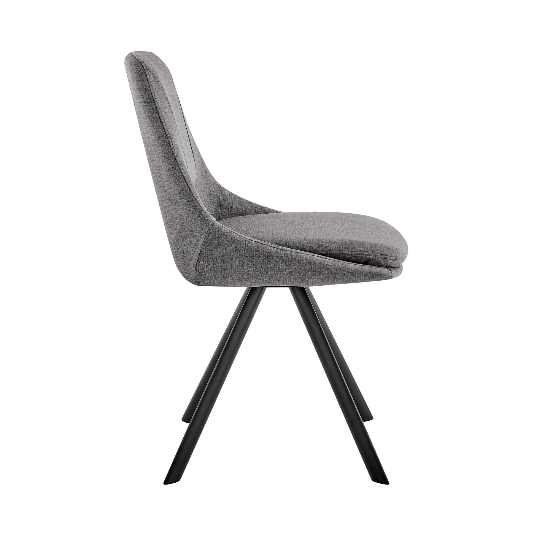 Lexi Dining room Accent Chair in Gray Velvet and Black Finish - Set of 2 - Image 3