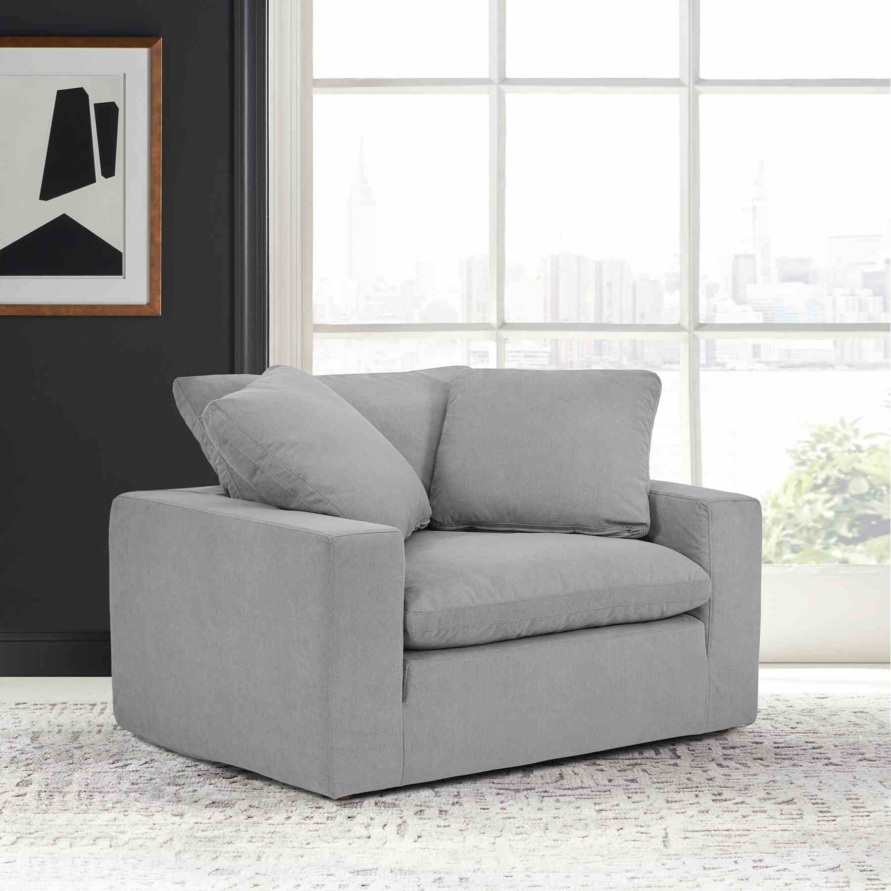 Liberty 51.5" Upholstered Chair and a Half in Slate Gray - Image 8