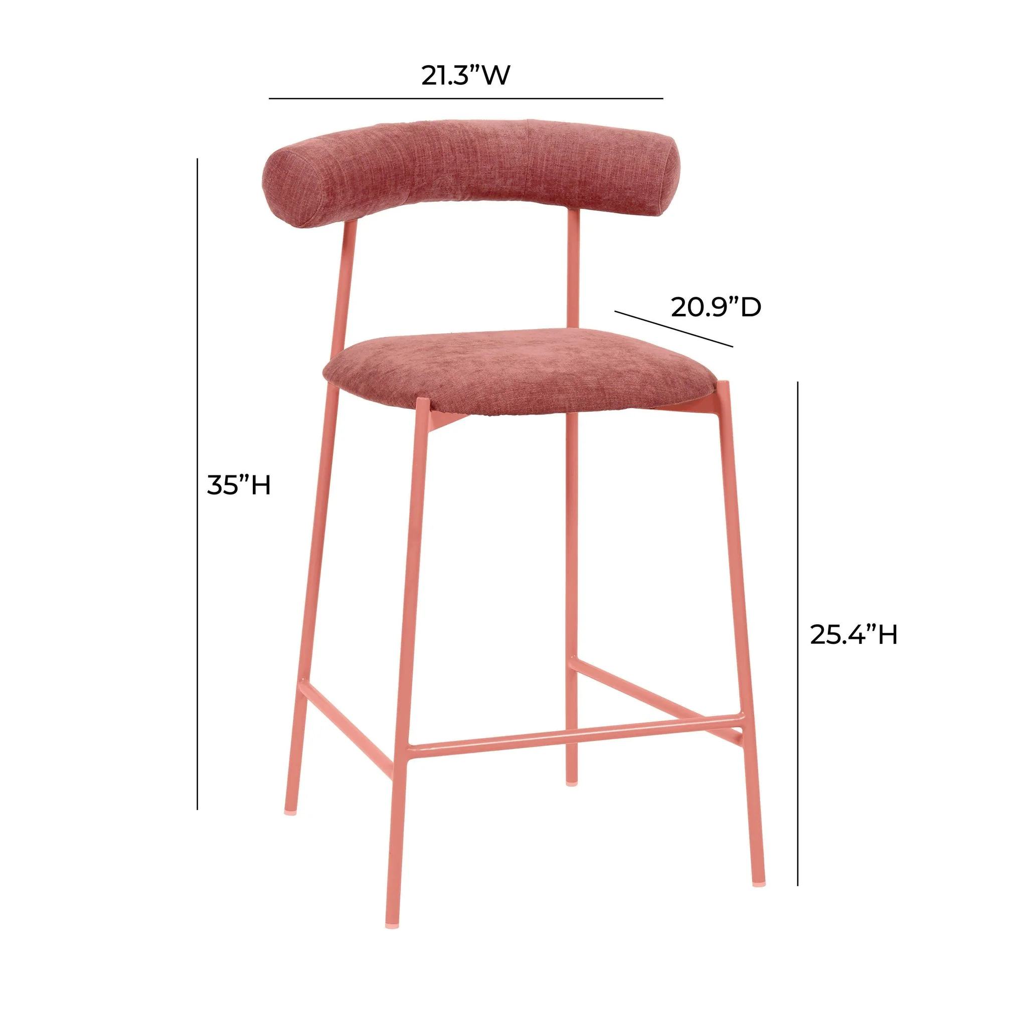 Liliana Mauve Performance Velvet Counter Stool - Image 6