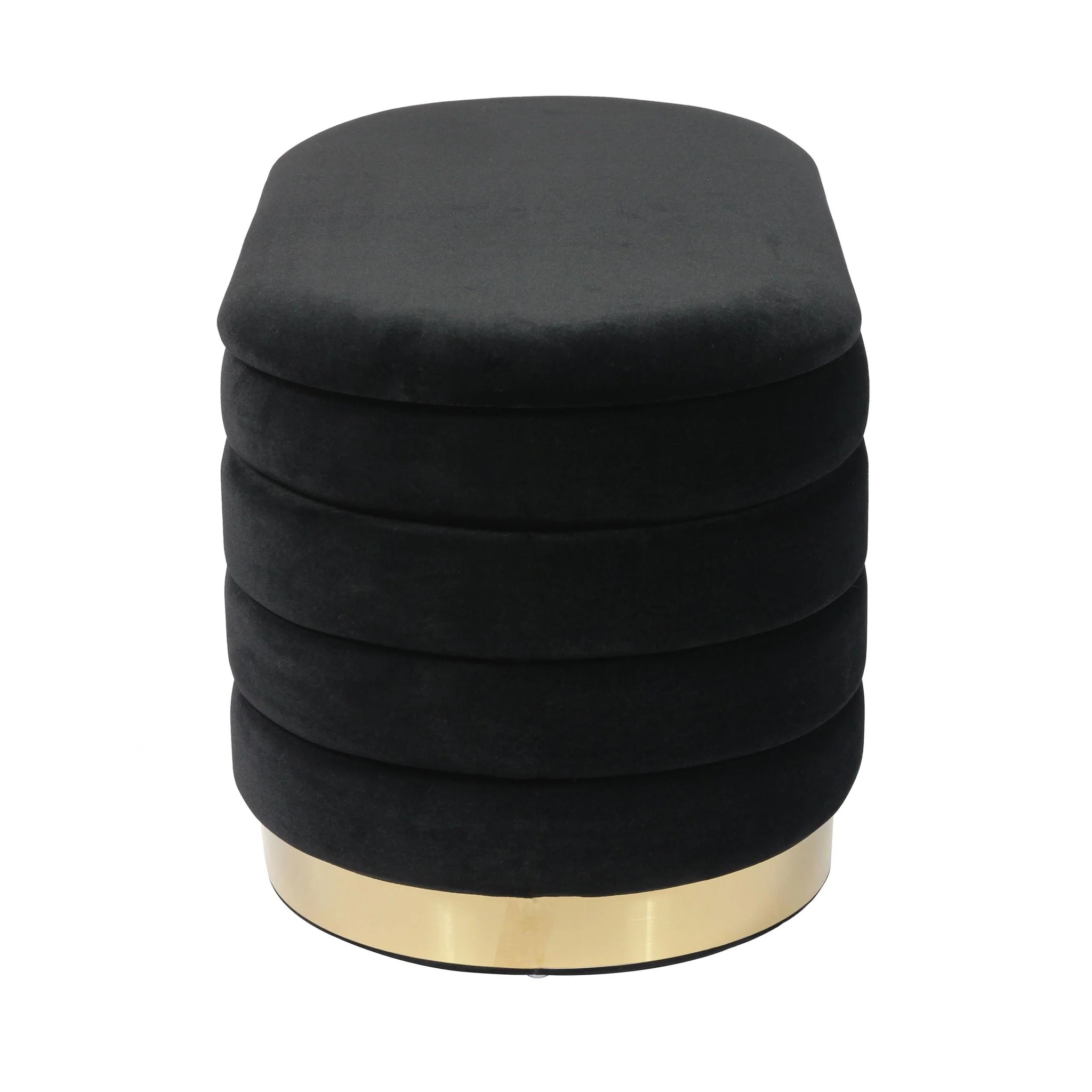 Lillian Black Velvet Storage Bench - Image 5
