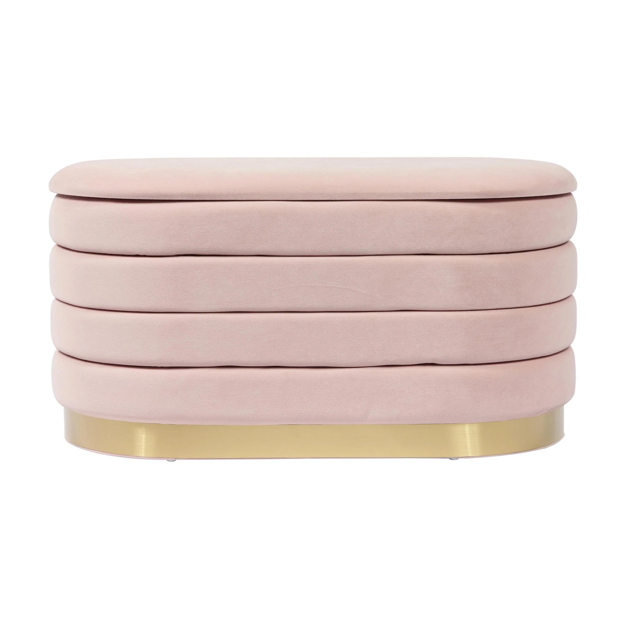Lillian Blush Velvet Storage Bench - Image 4