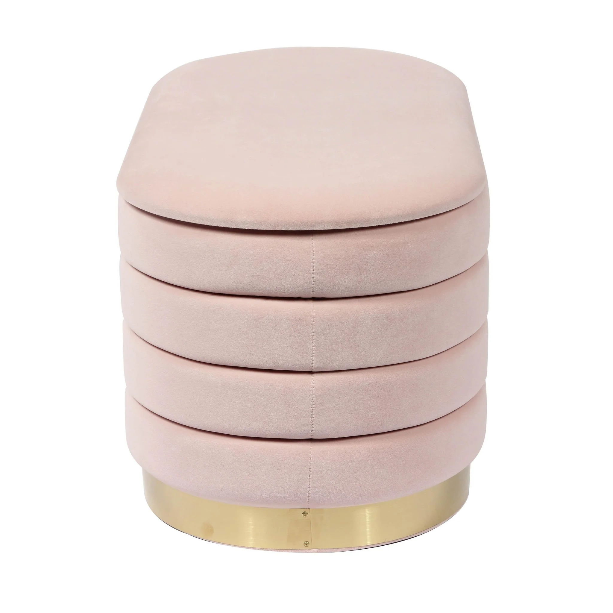 Lillian Blush Velvet Storage Bench - Image 5