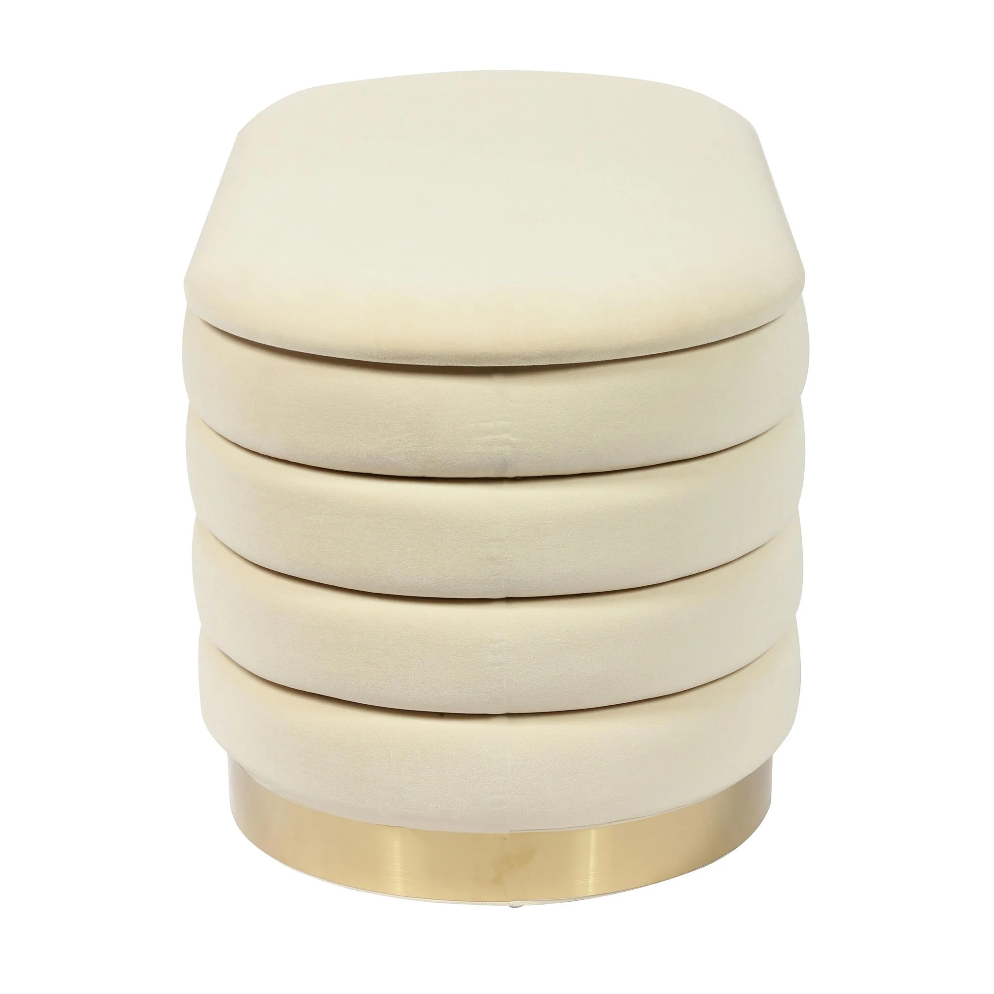 Lillian Cream Velvet Storage Bench - Image 5