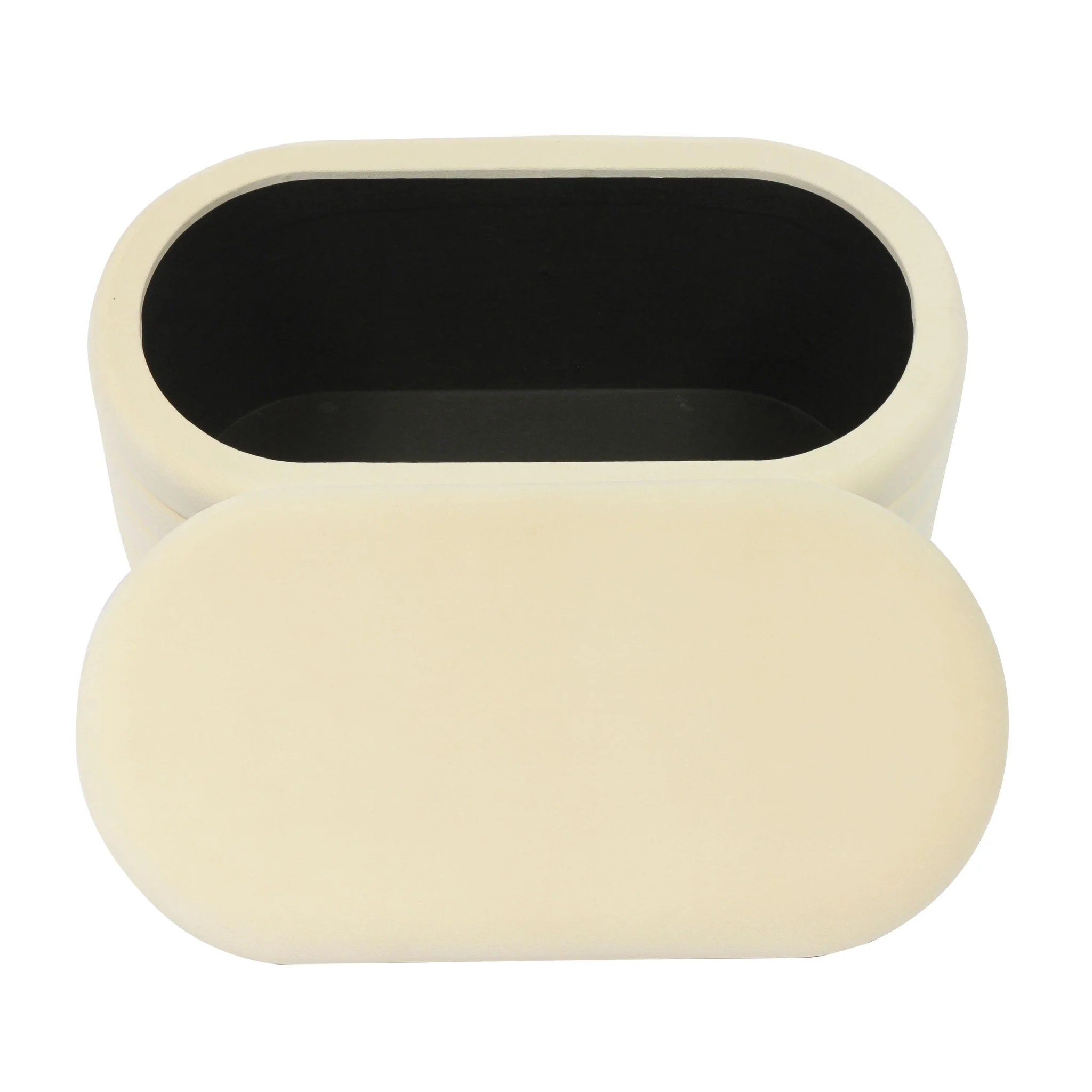 Lillian Cream Velvet Storage Bench - Image 6