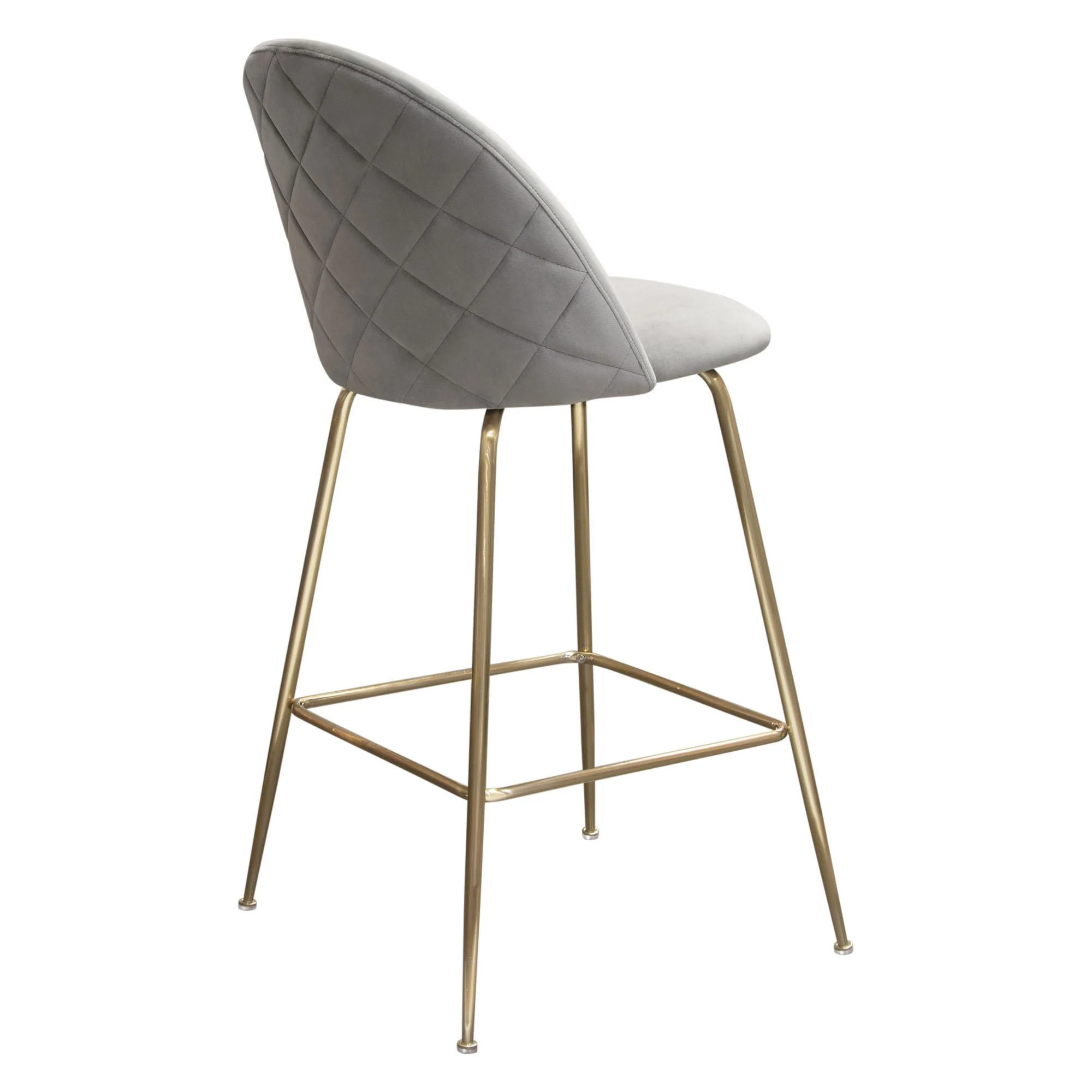 Lilly Set of (2) Bar Height Chairs in Grey Velvet w/ Brushed Gold Metal Legs by Diamond Sofa - Image 7