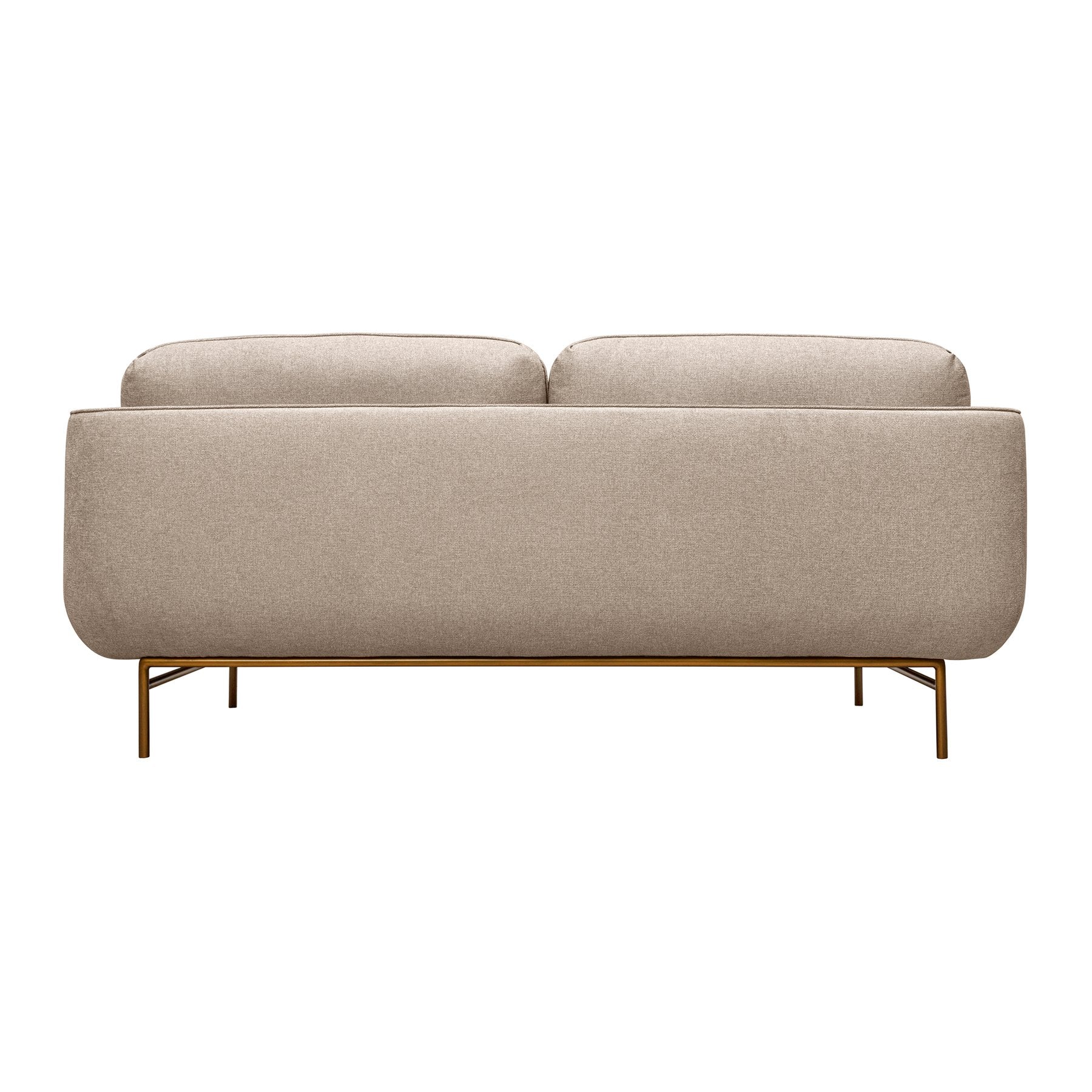 Lilou 77" Beige Fabric Sofa with Antique Brass Metal Legs - Image 4