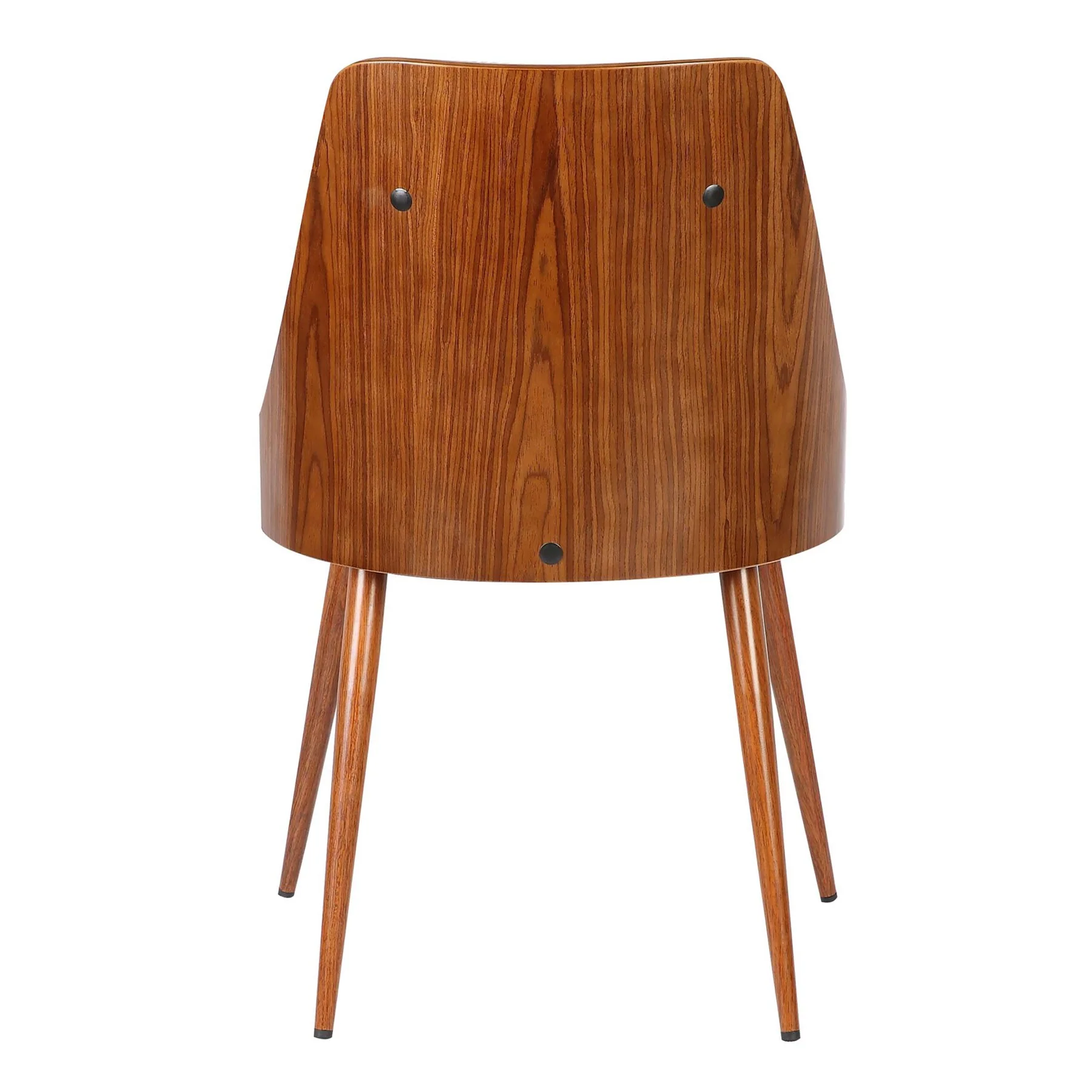 Lily Mid-Century Dining Chair in Walnut Finish and Black Faux Leather - Image 4