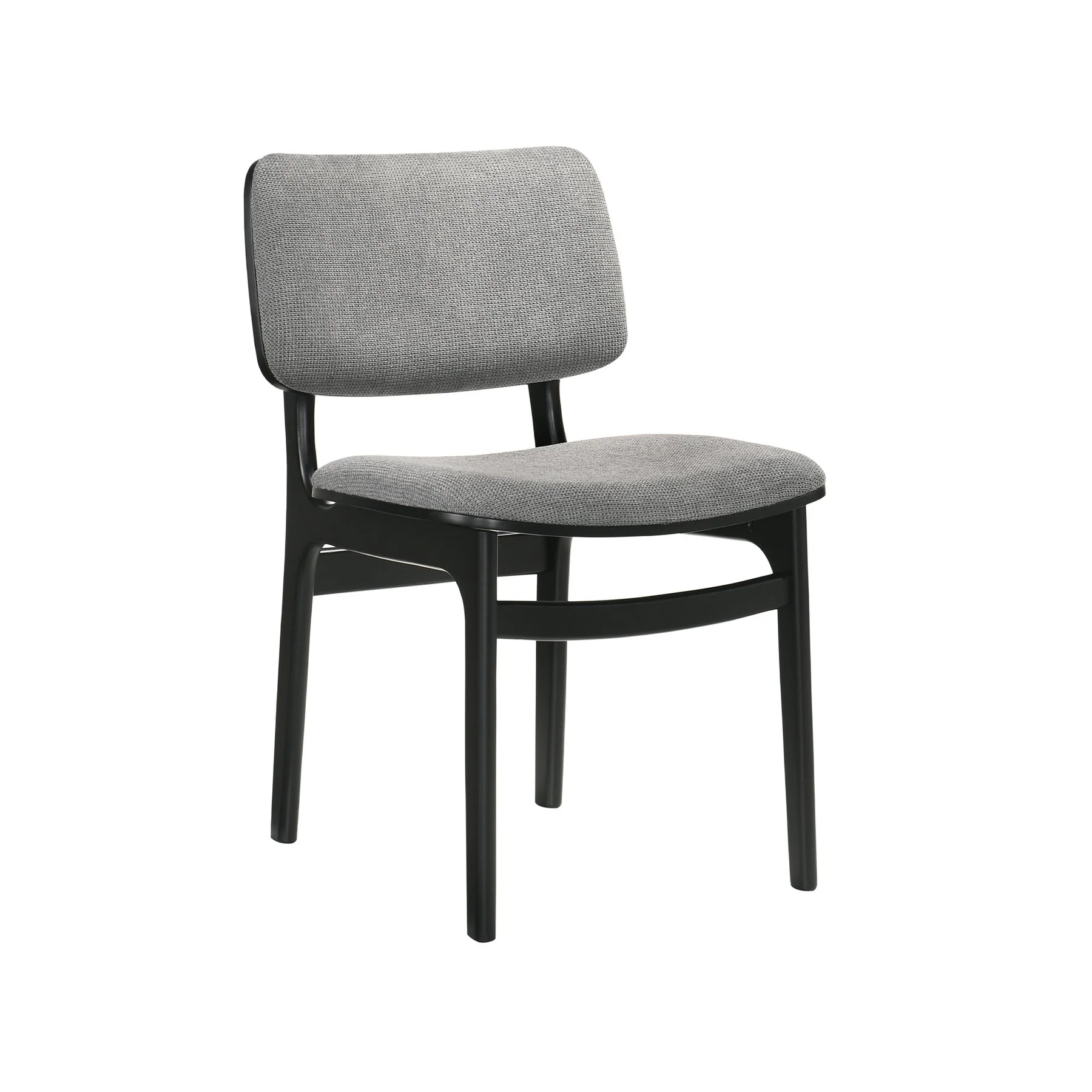 Lima Gray Upholstered Wood Dining Chairs in Black Finish - Set of 2 - Image 2