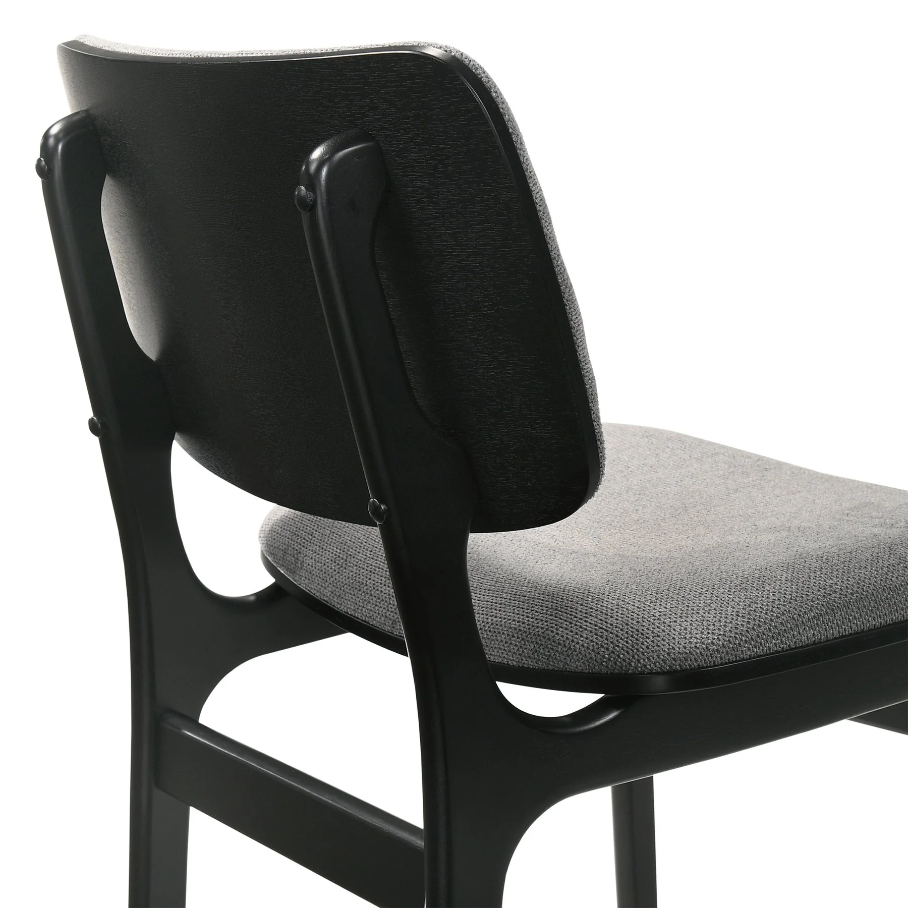 Lima Gray Upholstered Wood Dining Chairs in Black Finish - Set of 2 - Image 6