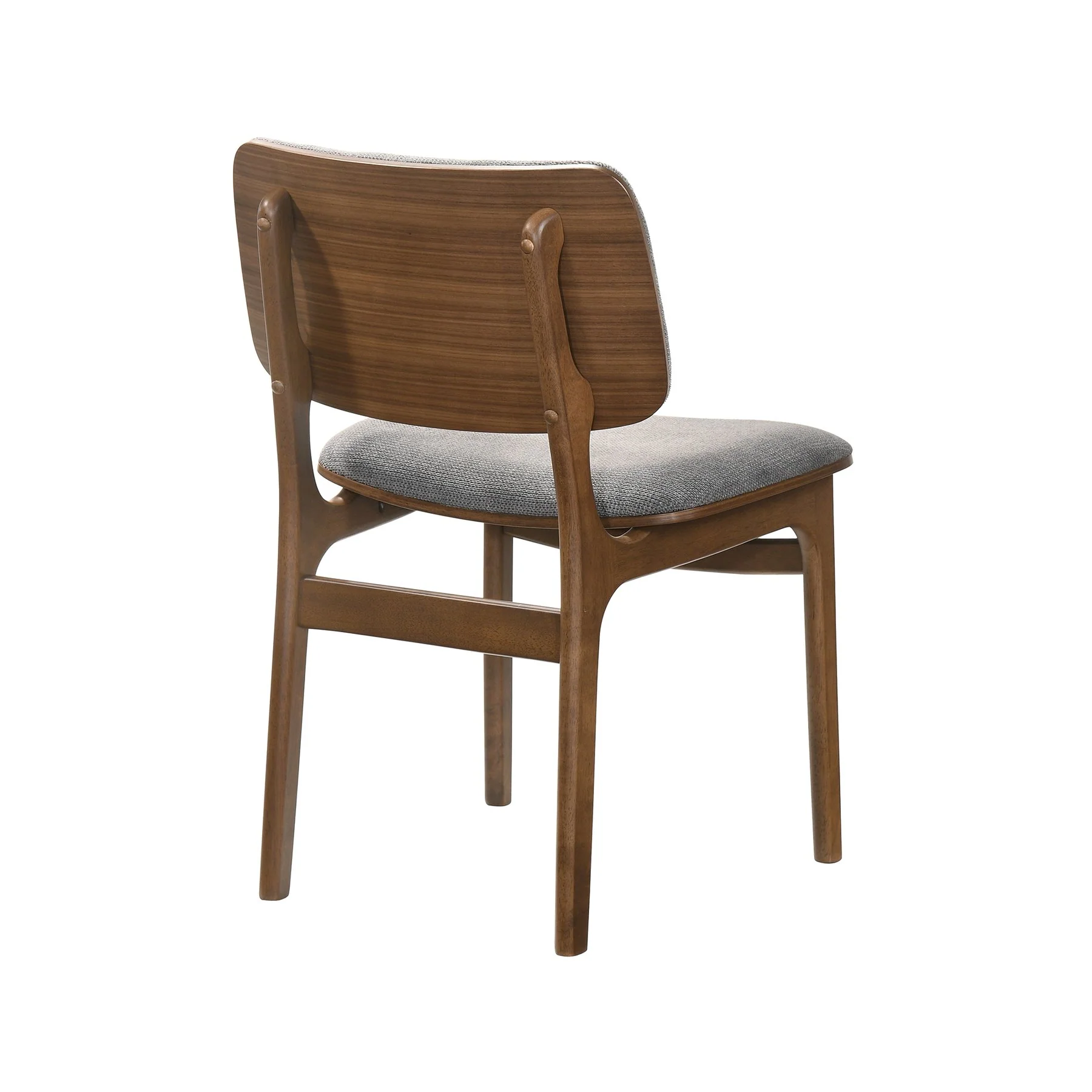 Lima Gray Upholstered Wood Dining Chairs in Walnut Finish - Set of 2 - Image 4