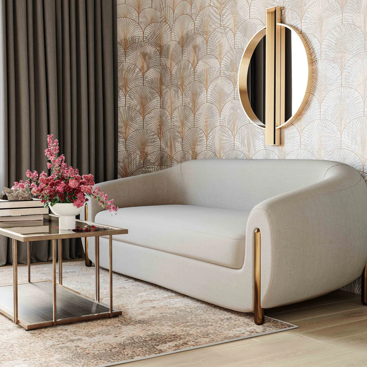Lina Grey Textured Linen Sofa - Image 2