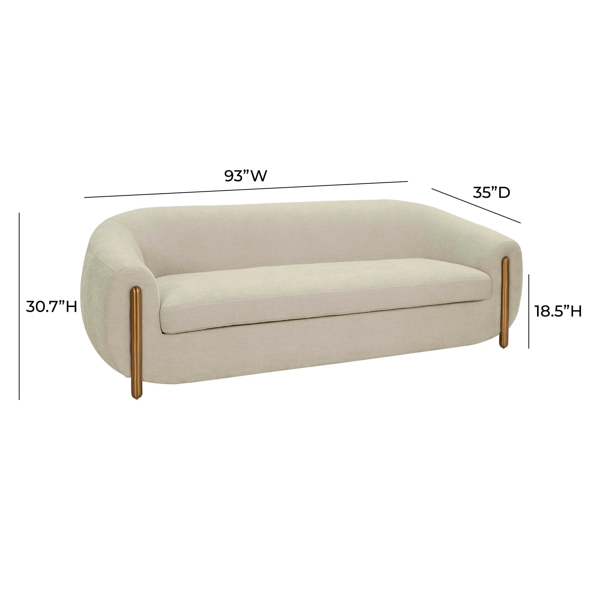 Lina Grey Textured Linen Sofa - Image 7