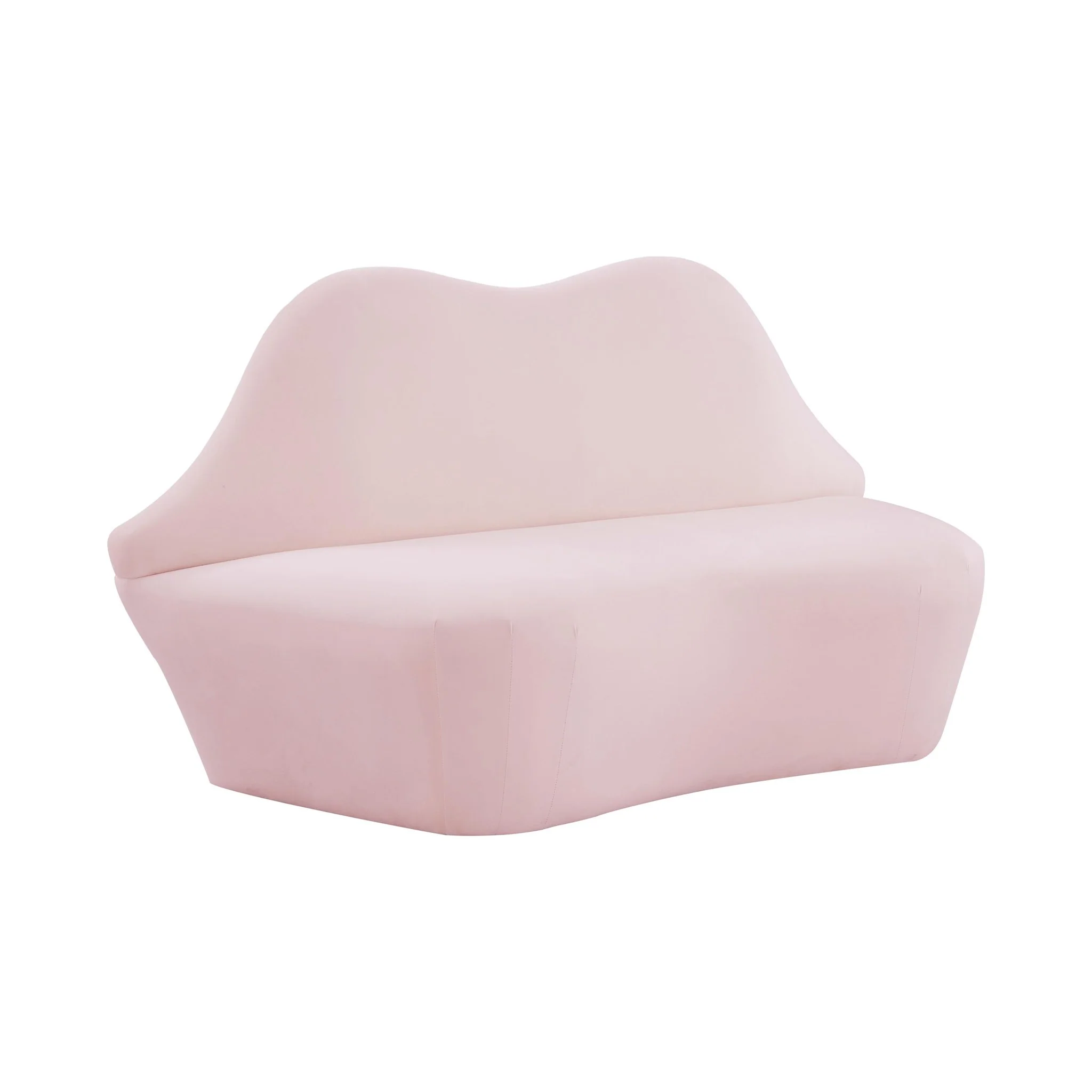 Lips Blush Velvet Settee - Image 3