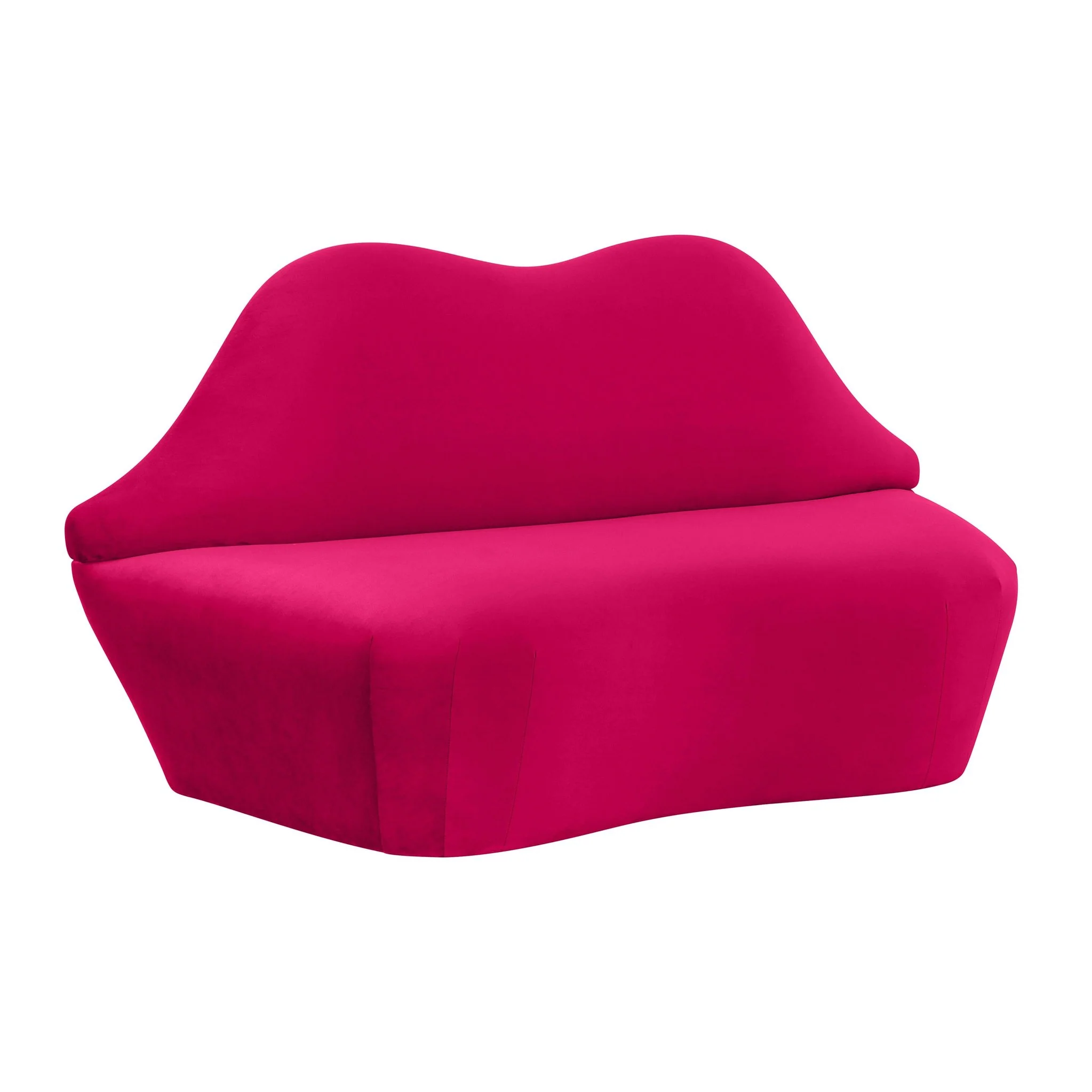Lips Hot Pink Velvet Settee - Image 3