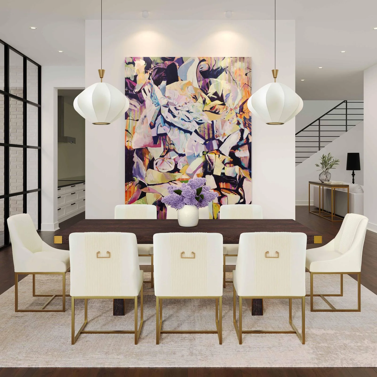 Lisa Cream Pleated Velvet Dining Chair - Image 2