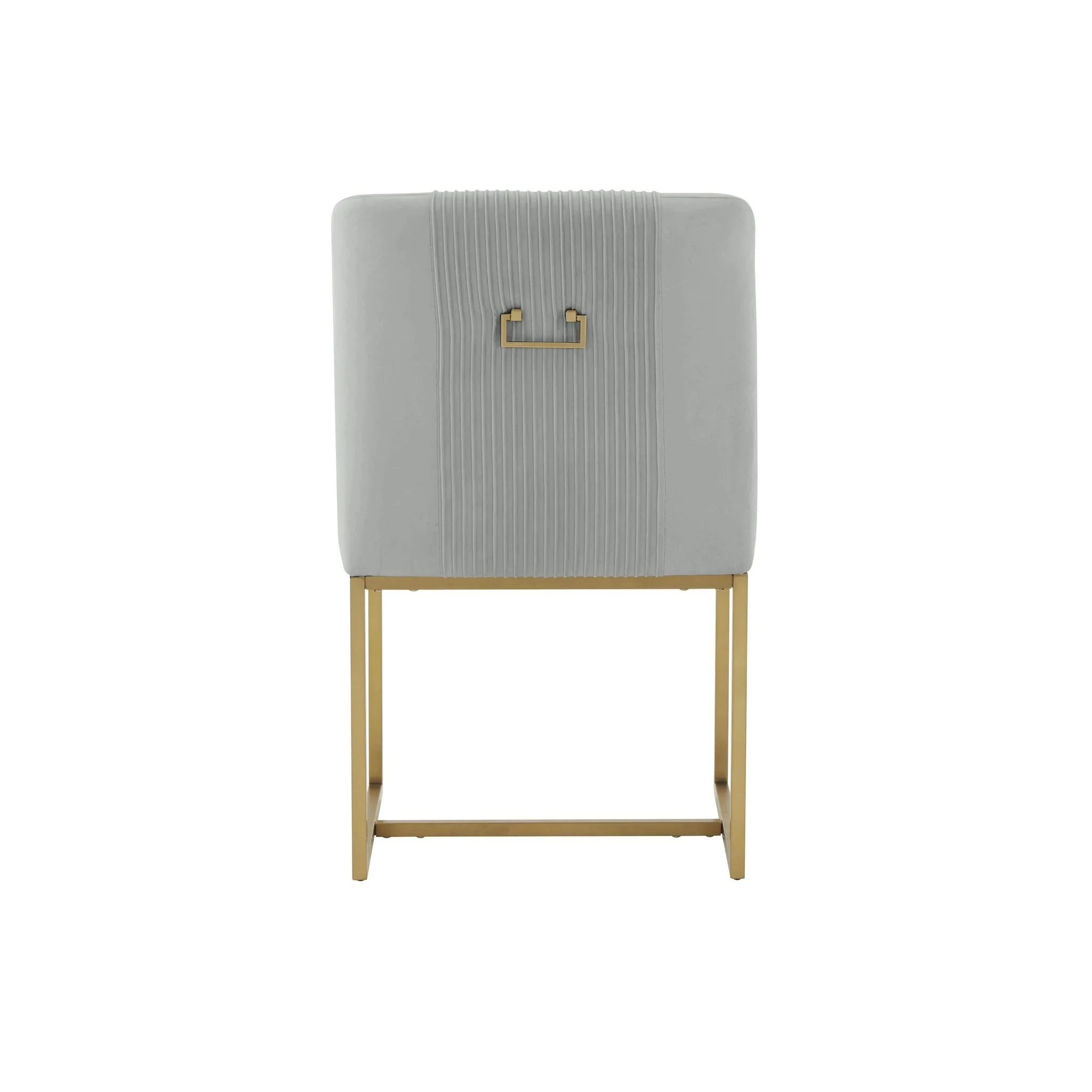 Lisa Grey Pleated Velvet  Dining Chair - Image 5