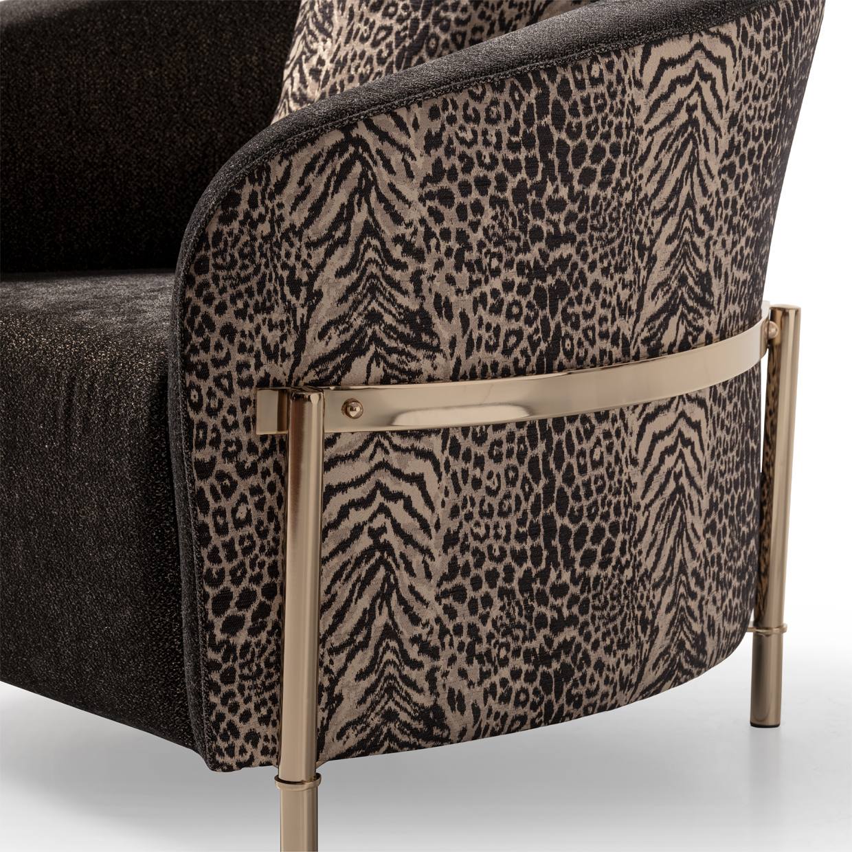 Lisbon Accent Chair - Onyx/Gold - Image 10