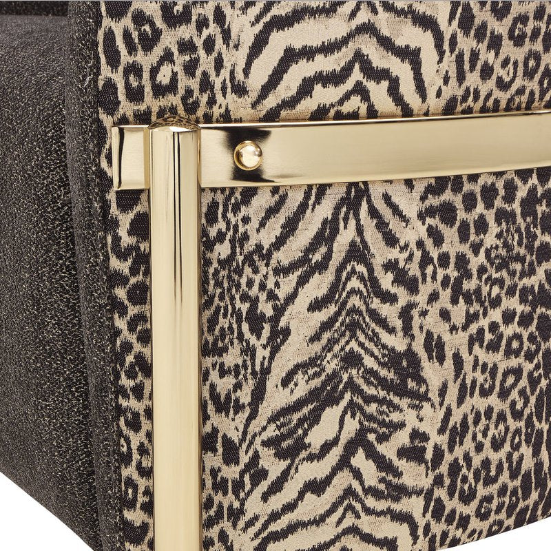 Lisbon Accent Chair - Onyx/Gold - Image 14